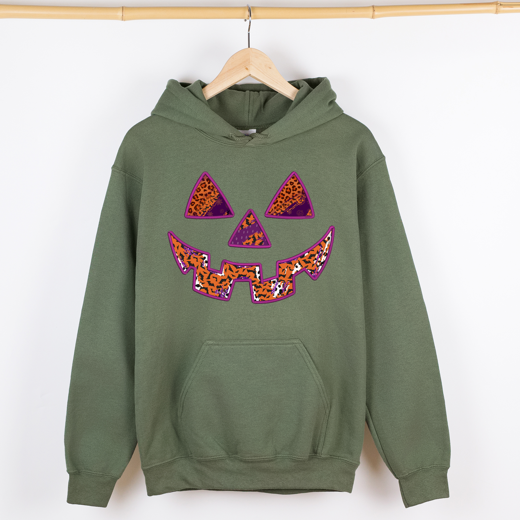 Jack-O-Lantern Iconic Halloween Retro Vintage Spooky Autumn Cozy Hooded Sweatshirt
