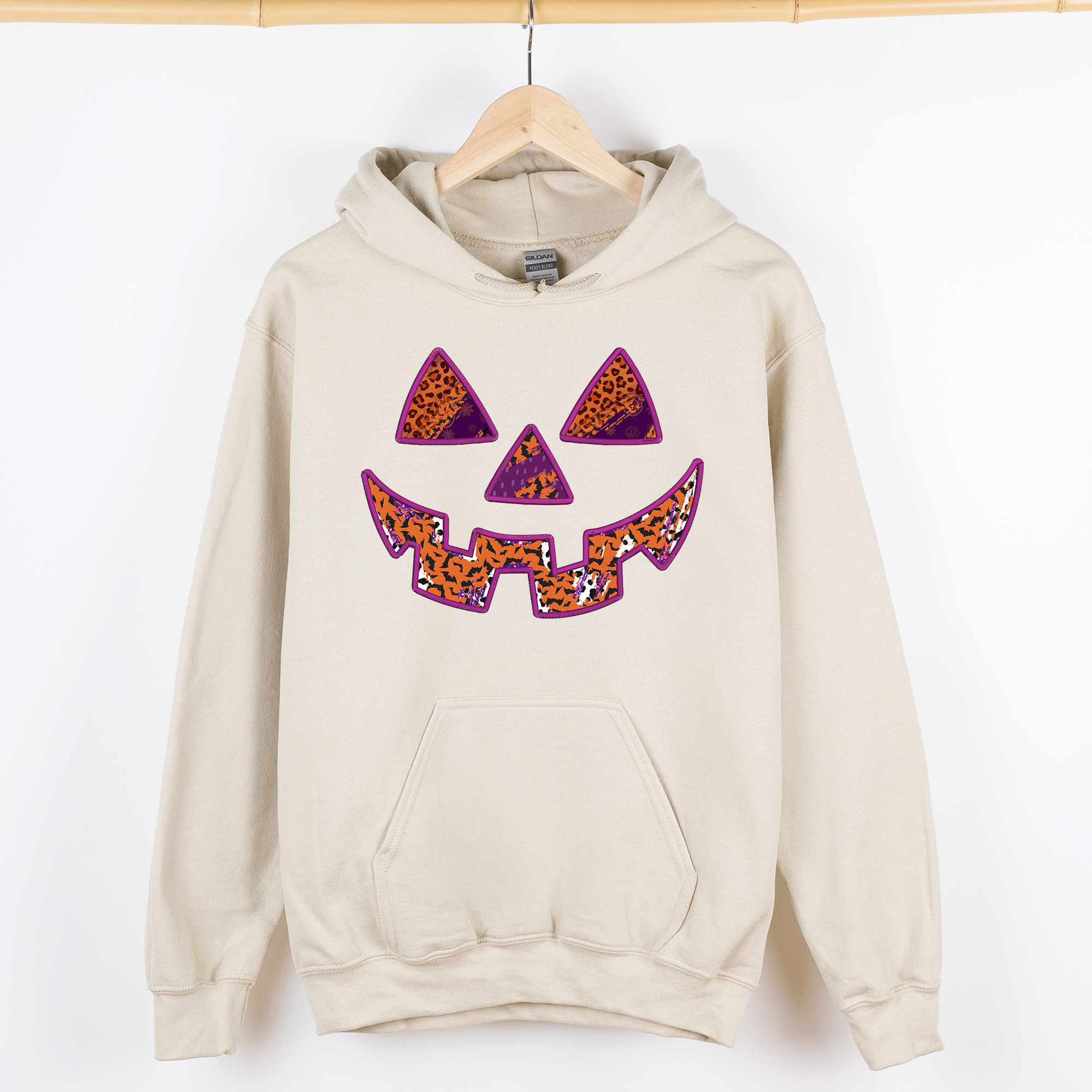 Jack-O-Lantern Iconic Halloween Retro Vintage Spooky Autumn Cozy Hooded Sweatshirt