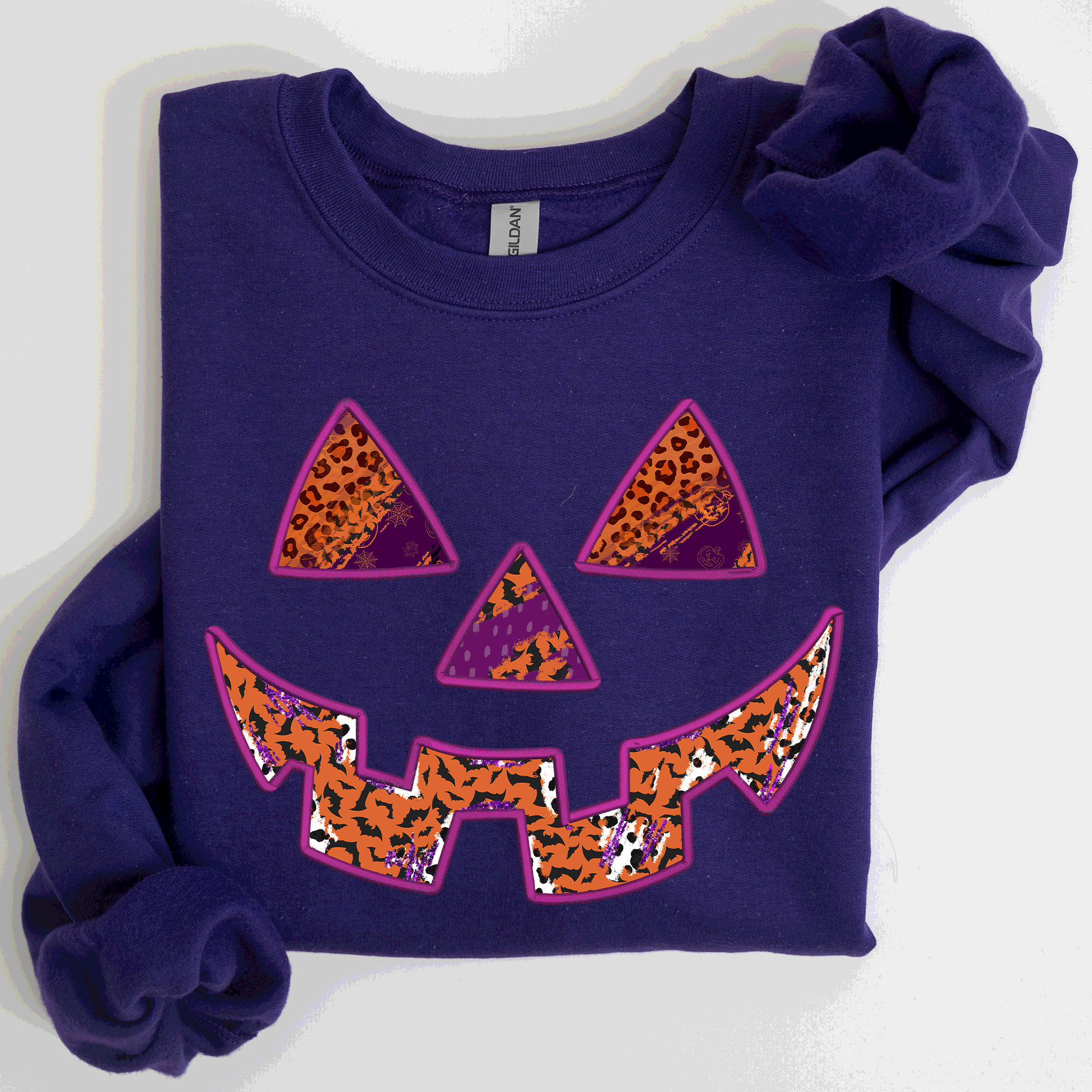 Colorful Jack O Lantern Halloween Retro Vintage Seasonal Autumn Graphic Sweatshirt