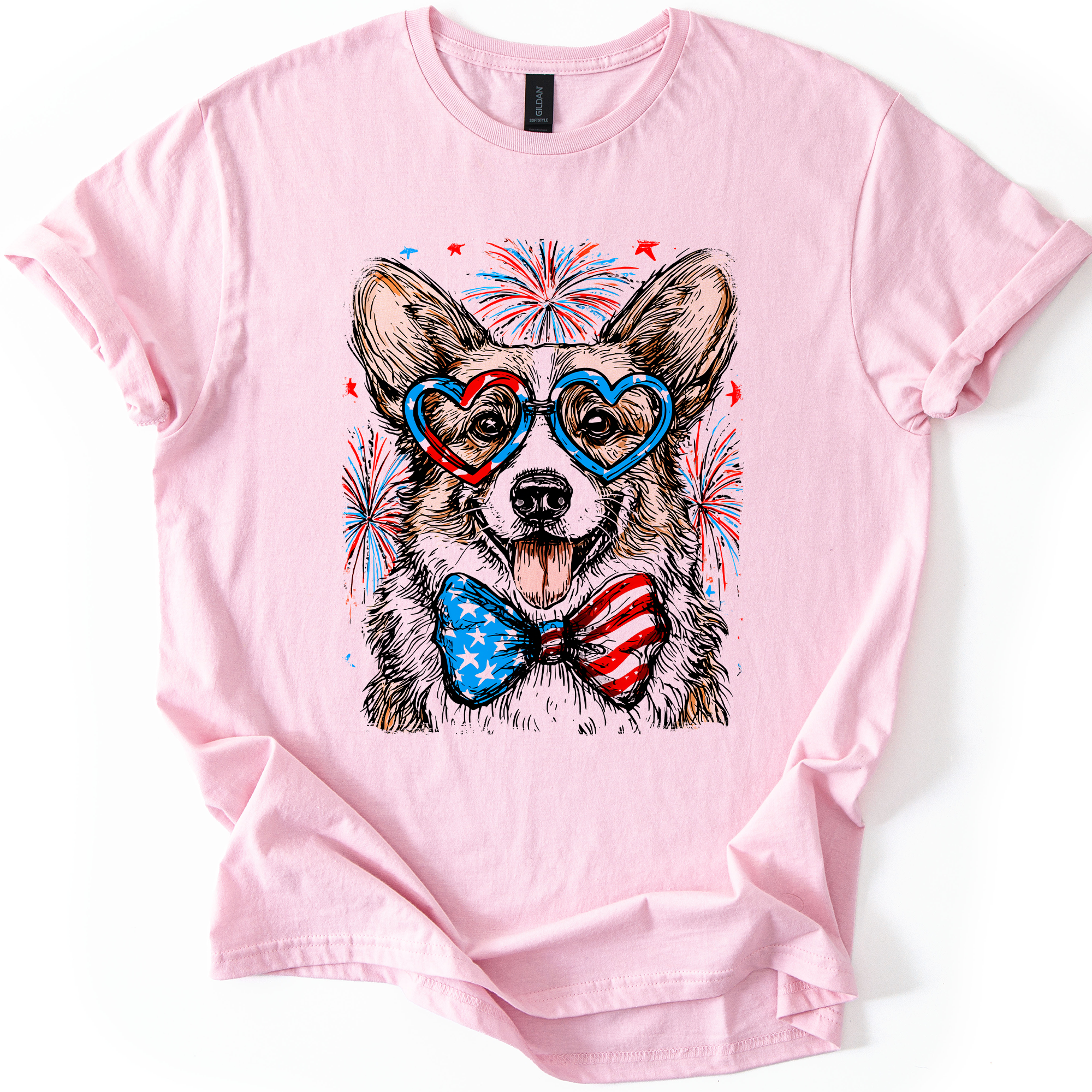 Corgi Patriotic Dog USA Flag Edition Fourth Of July Celebration For Pet Lovers Graphic Tee