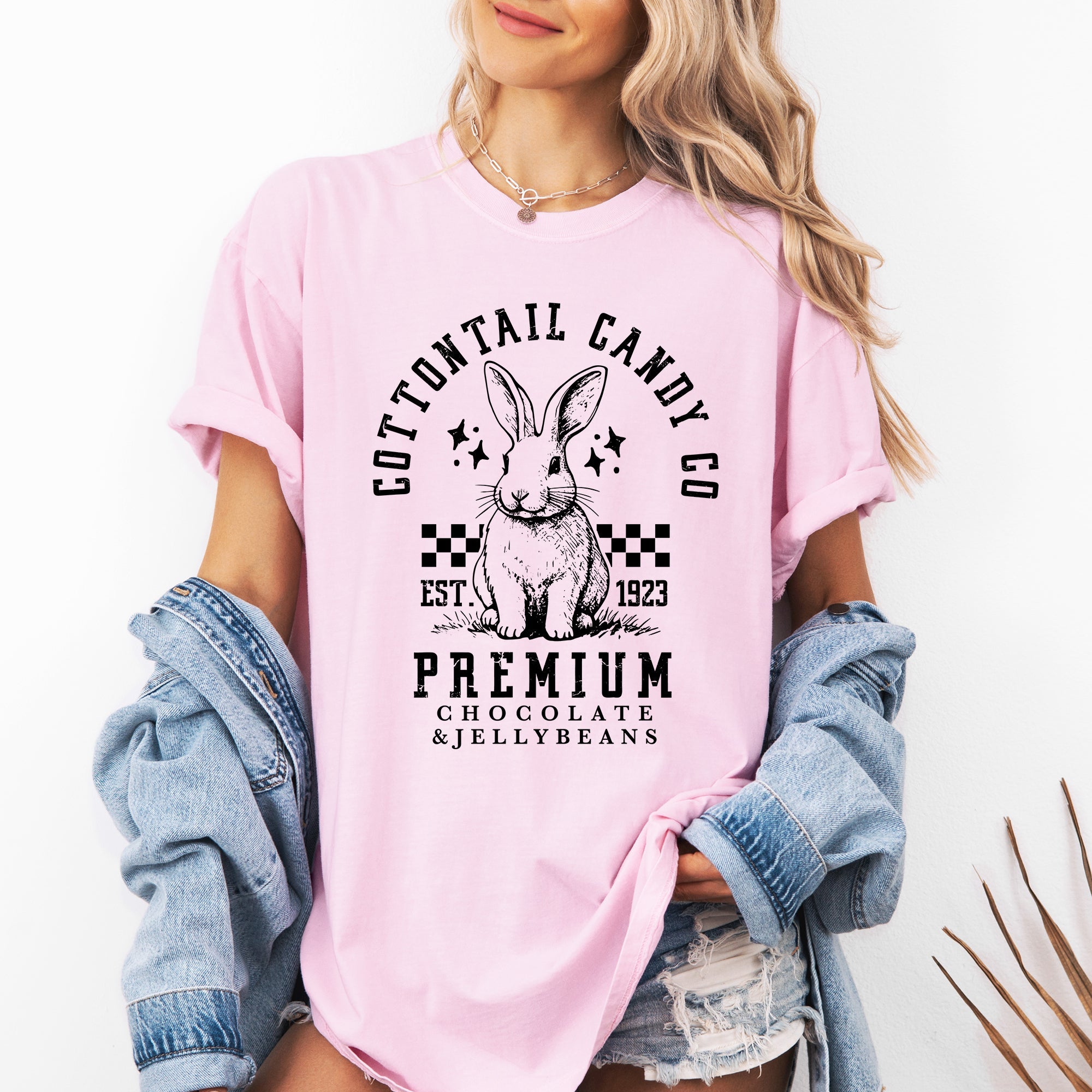 Cottontail Candy Easter Bunny Jesus Rabbit Holiday Celebration Theme Comfort Colors Tee