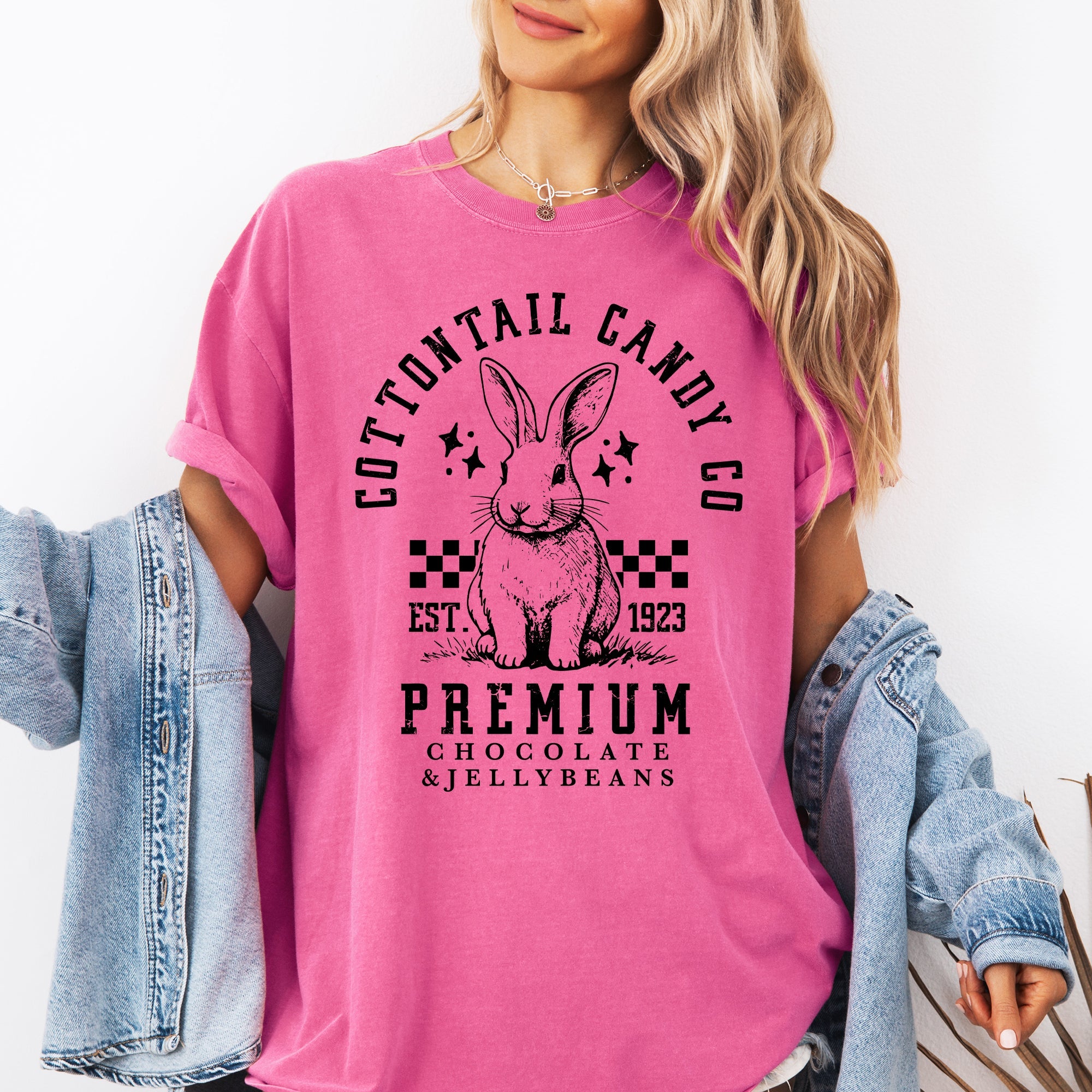 Cottontail Candy Easter Bunny Jesus Rabbit Holiday Celebration Theme Comfort Colors Tee