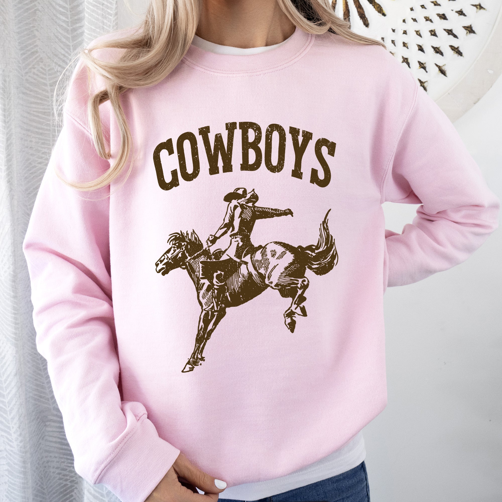 Rugged Cowboys Bronco Rider Western Horse Graphic Vintage Heritage Edition Sweatshirt