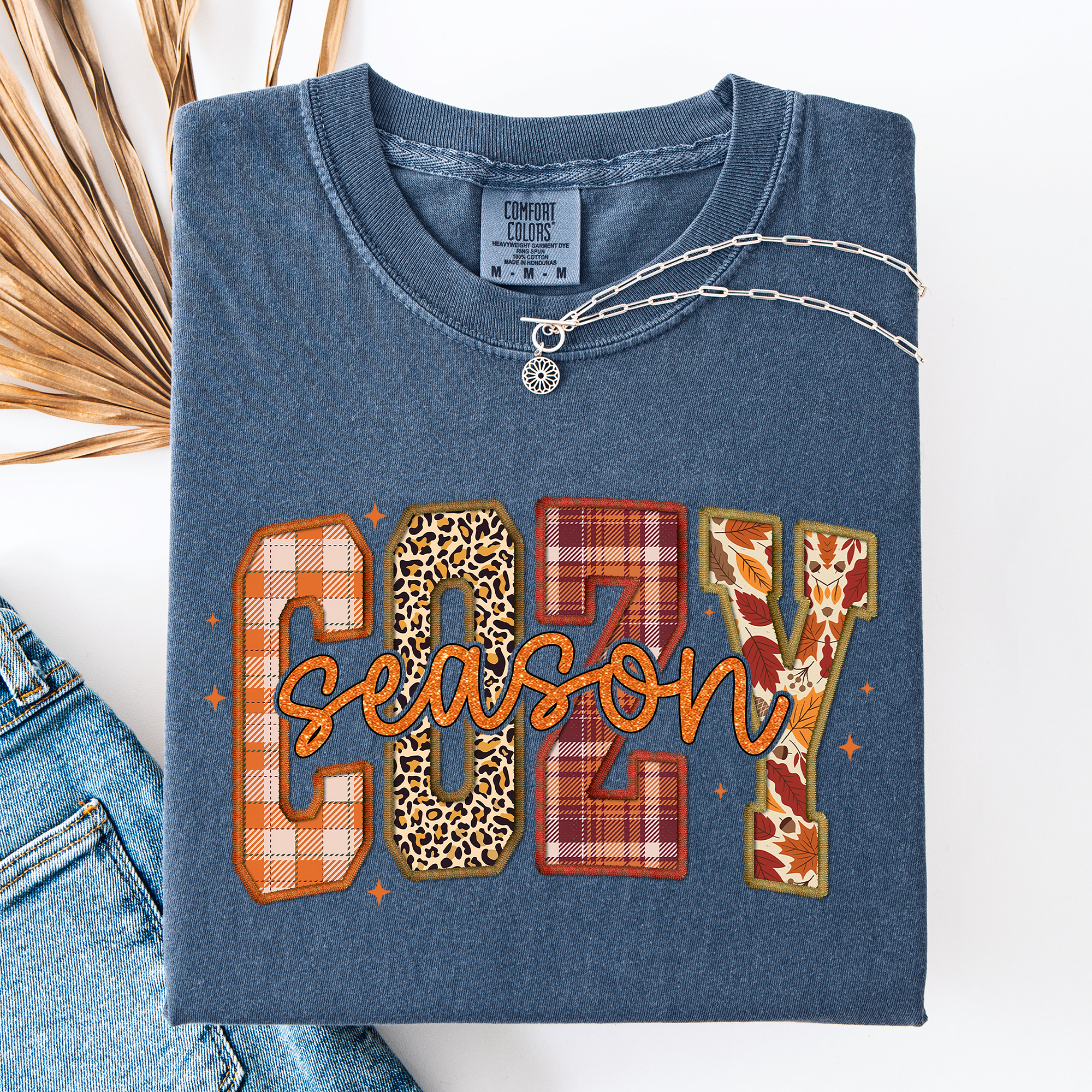 Cozy Season Checkered Pumpkin Minimalist Autumn Vintage Varsity Style Comfort Colors Tee