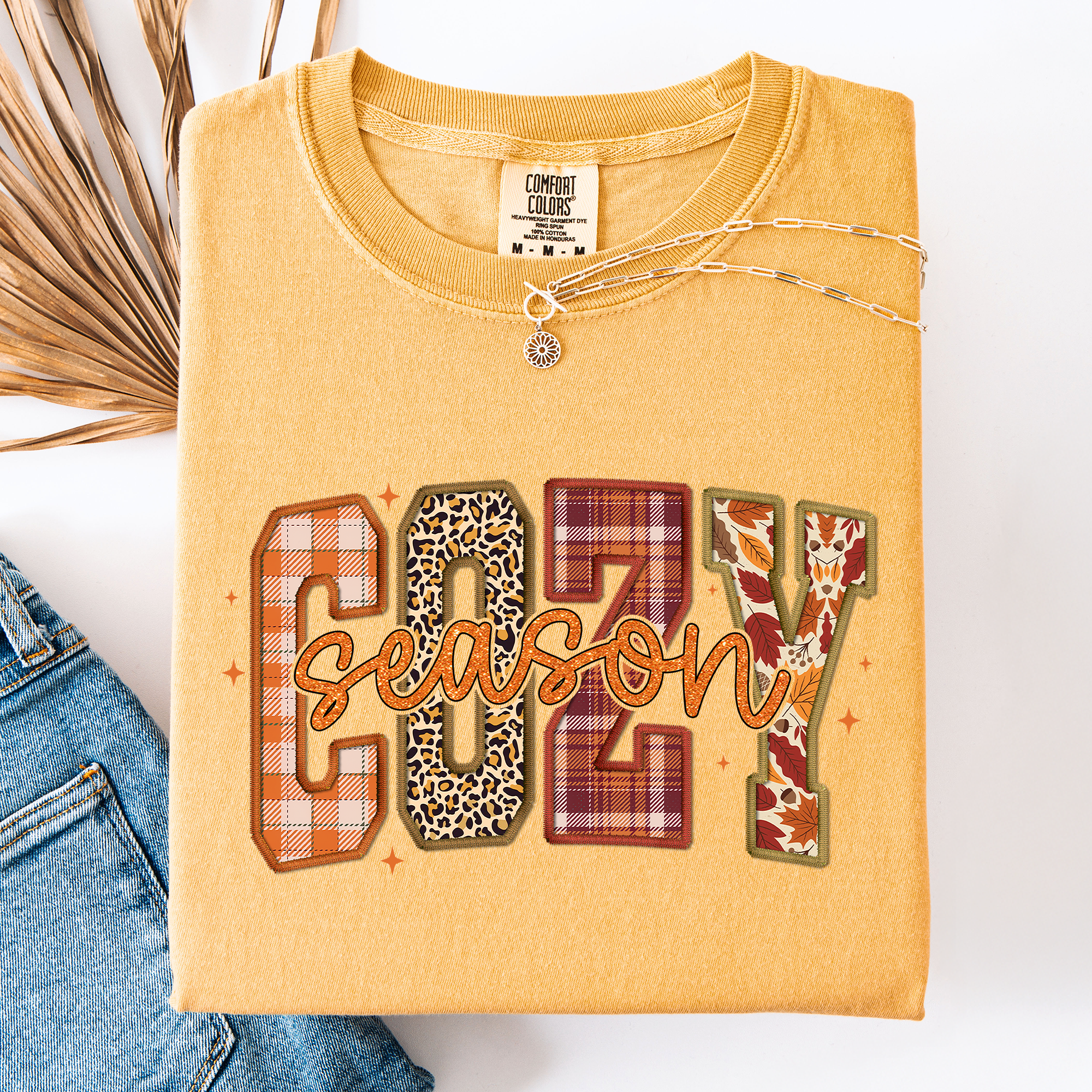 Cozy Season Checkered Pumpkin Minimalist Autumn Vintage Varsity Style Comfort Colors Tee
