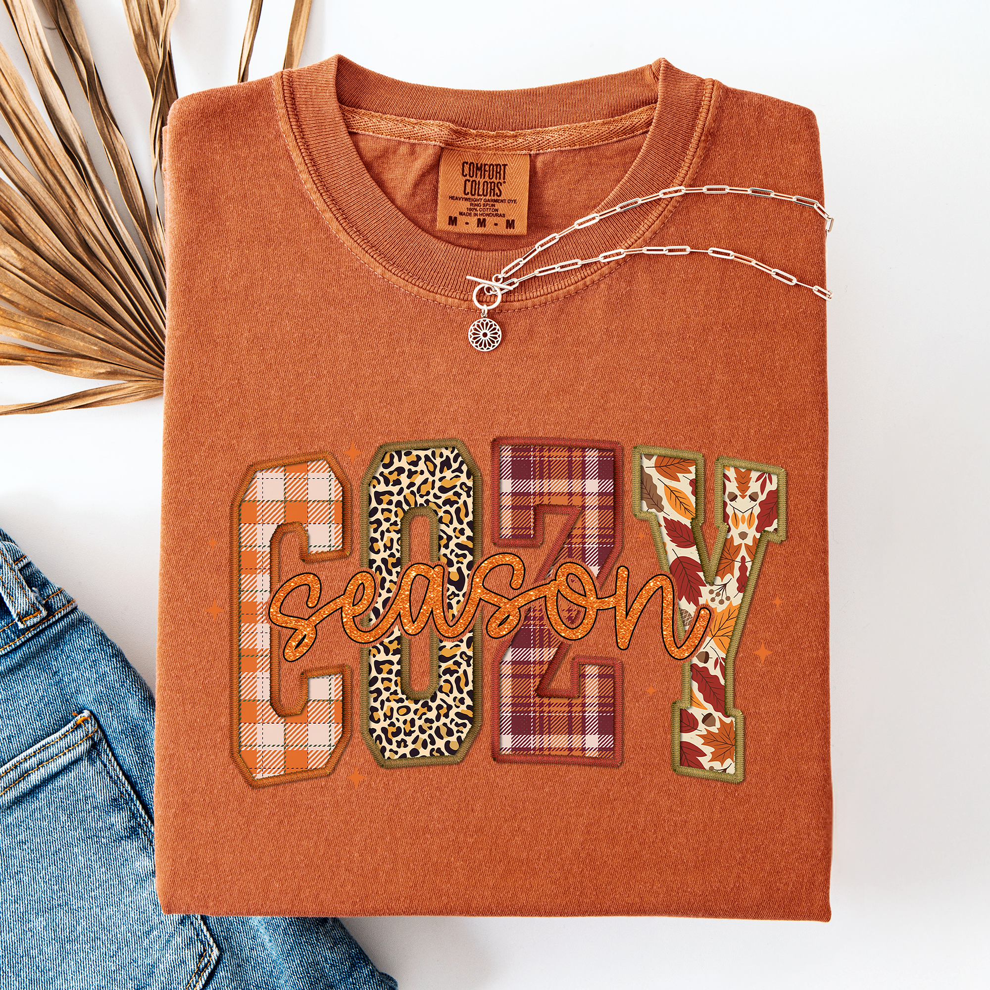 Cozy Season Checkered Pumpkin Minimalist Autumn Vintage Varsity Style Comfort Colors Tee