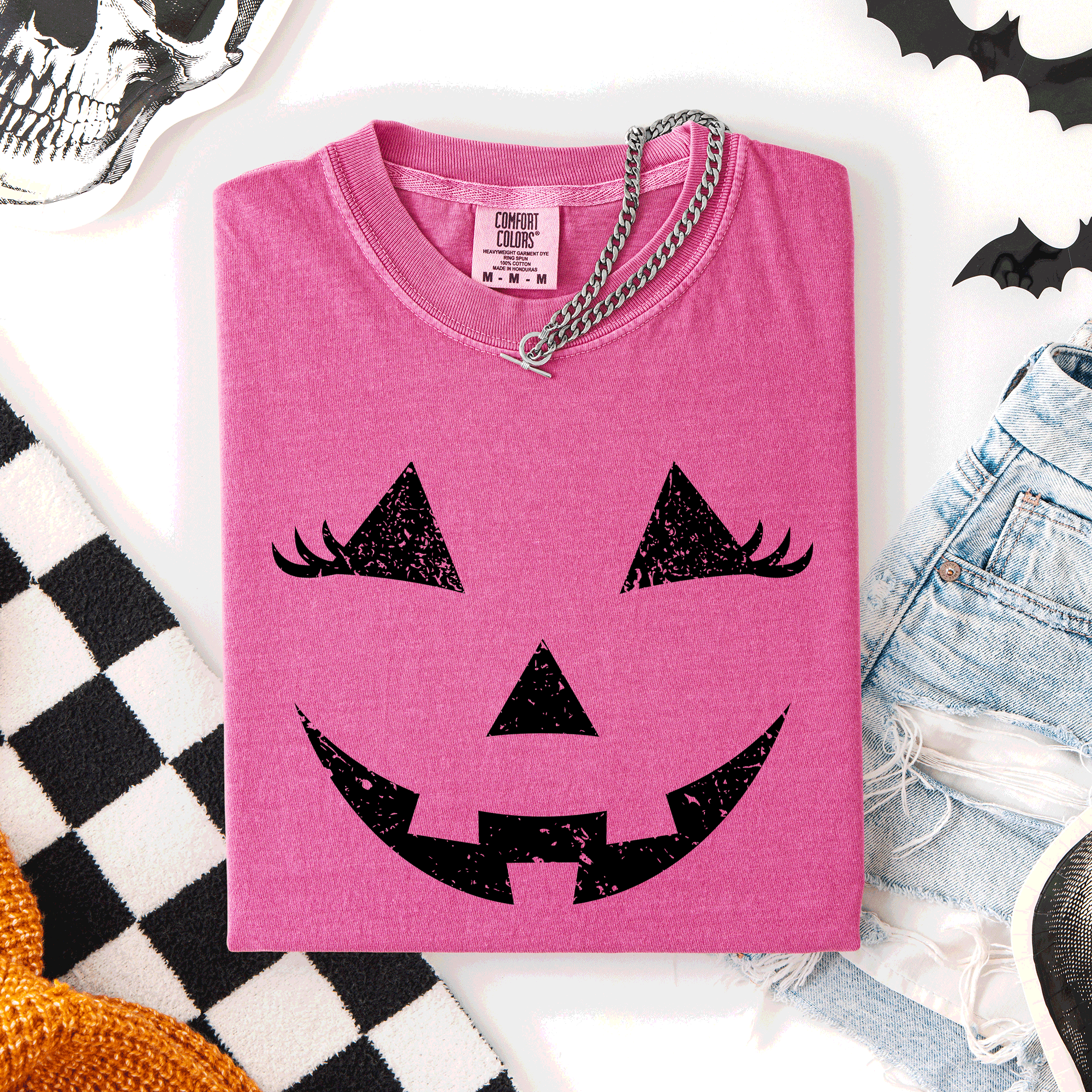 Jack O Lantern Halloween Cute Night Scene With A Playful Carved Pumpkin And Spooky Festive Vibes For Autumn Nights Comfort Colors Tee