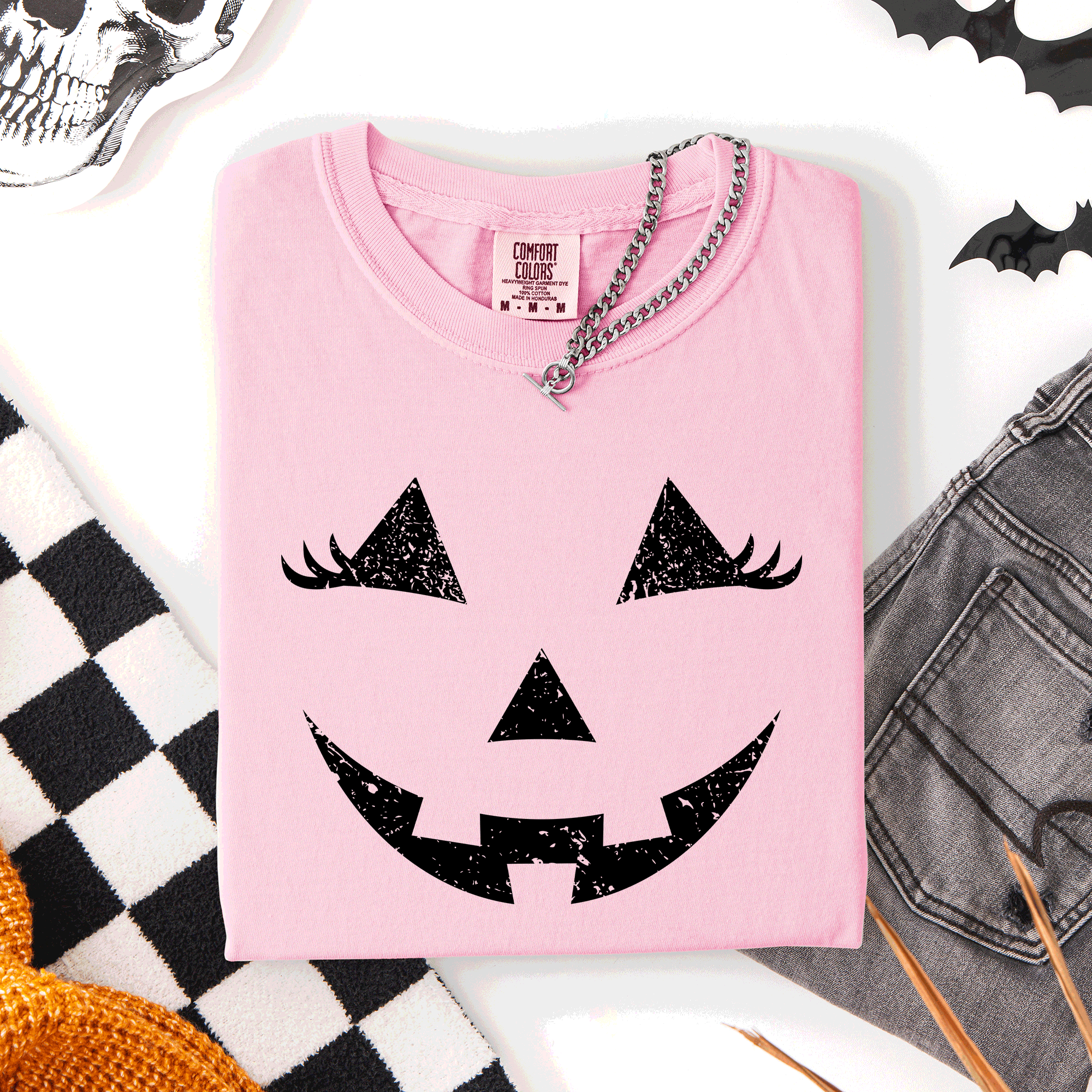 Jack O Lantern Halloween Cute Night Scene With A Playful Carved Pumpkin And Spooky Festive Vibes For Autumn Nights Comfort Colors Tee