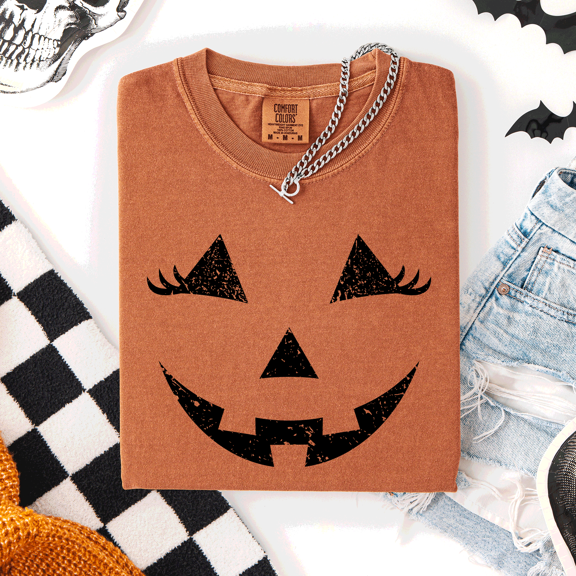 Jack O Lantern Halloween Cute Night Scene With A Playful Carved Pumpkin And Spooky Festive Vibes For Autumn Nights Comfort Colors Tee