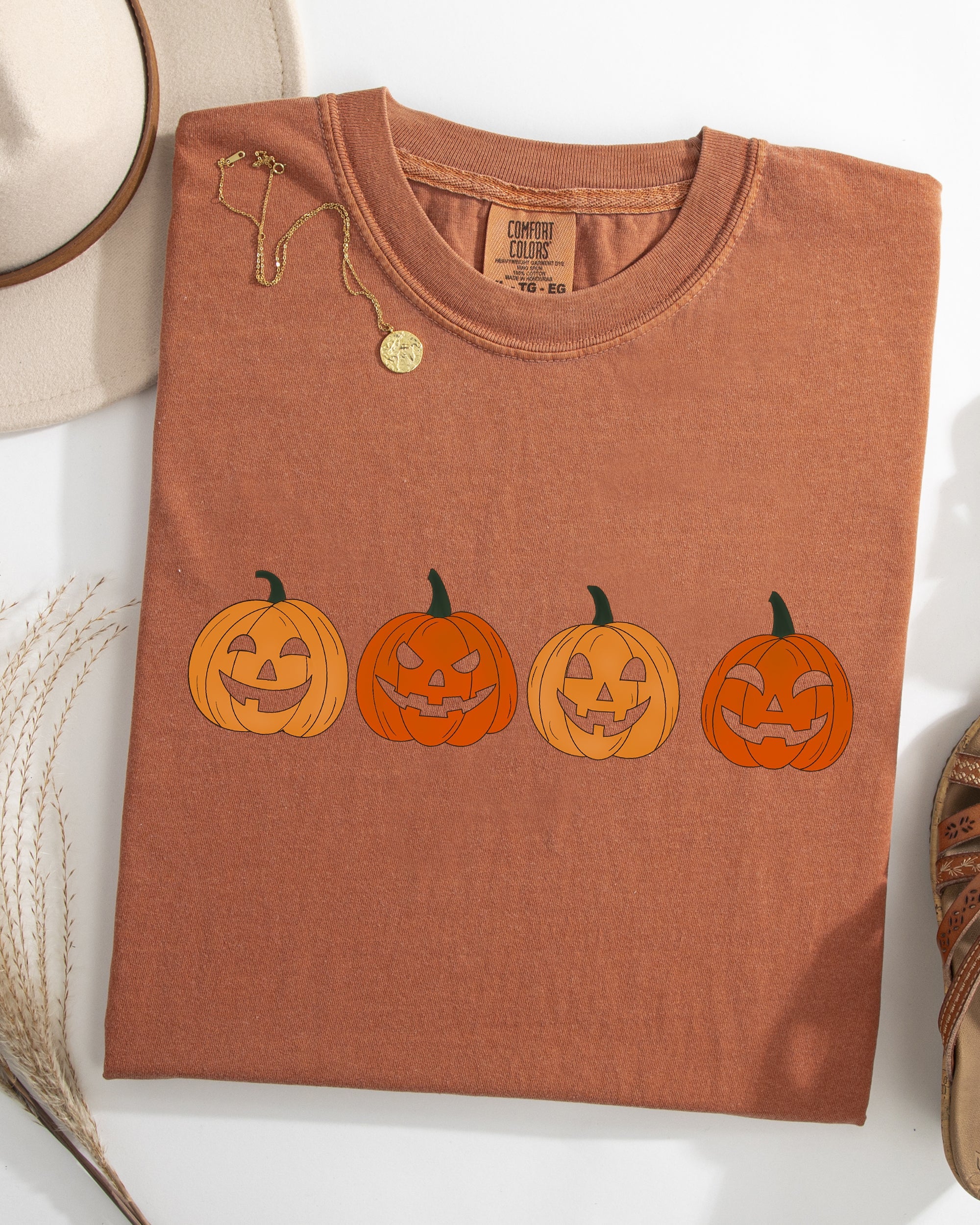 Cute Mini Pumpkins Halloween Retro Fall Vintage Jack-O-Lanterns Comfort Colors Tee
