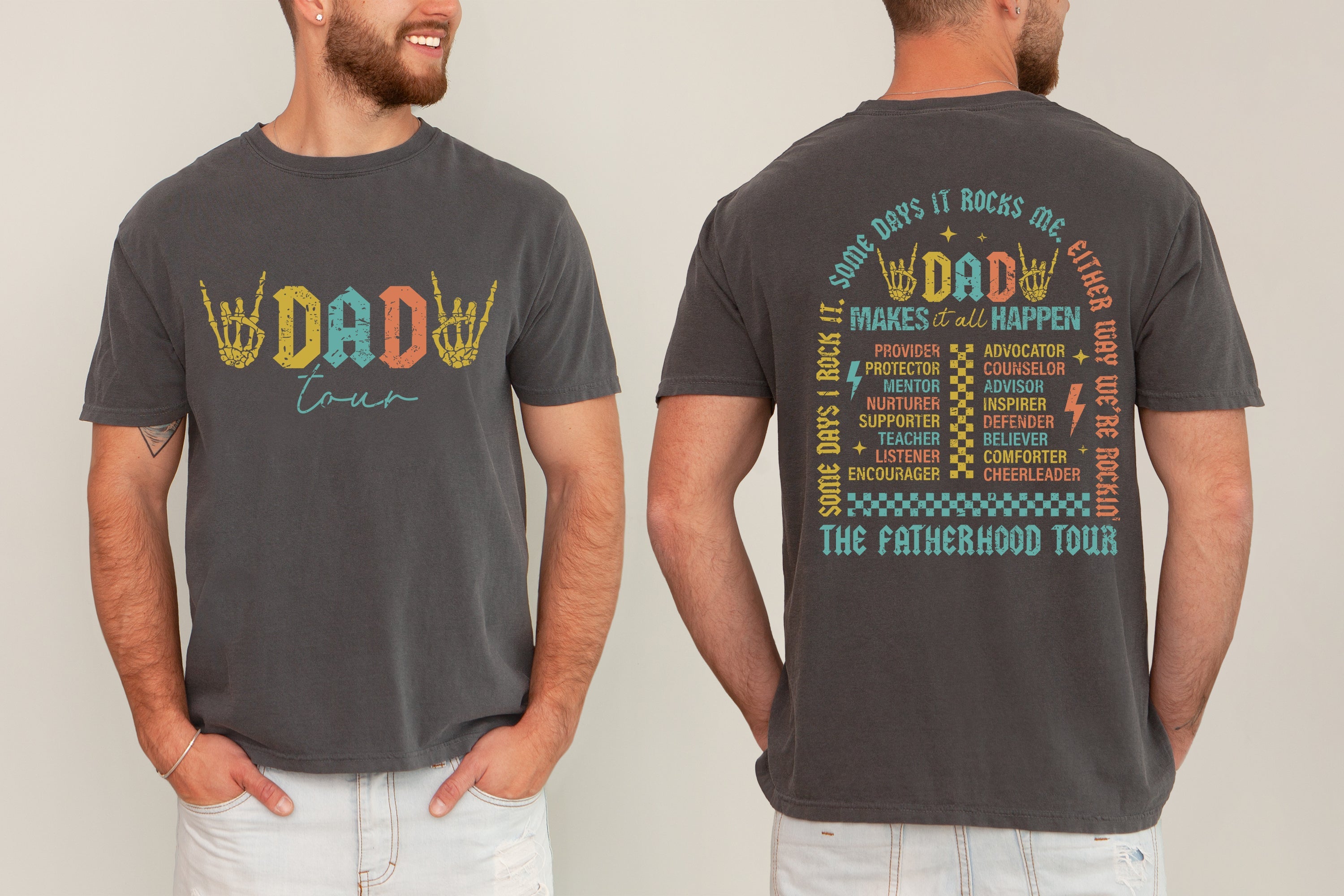 Dad Tour, Rock and Roll, Music, Concert, Father's Day, Fatherhood, Some Day It Rocks Comfort Colors Tee
