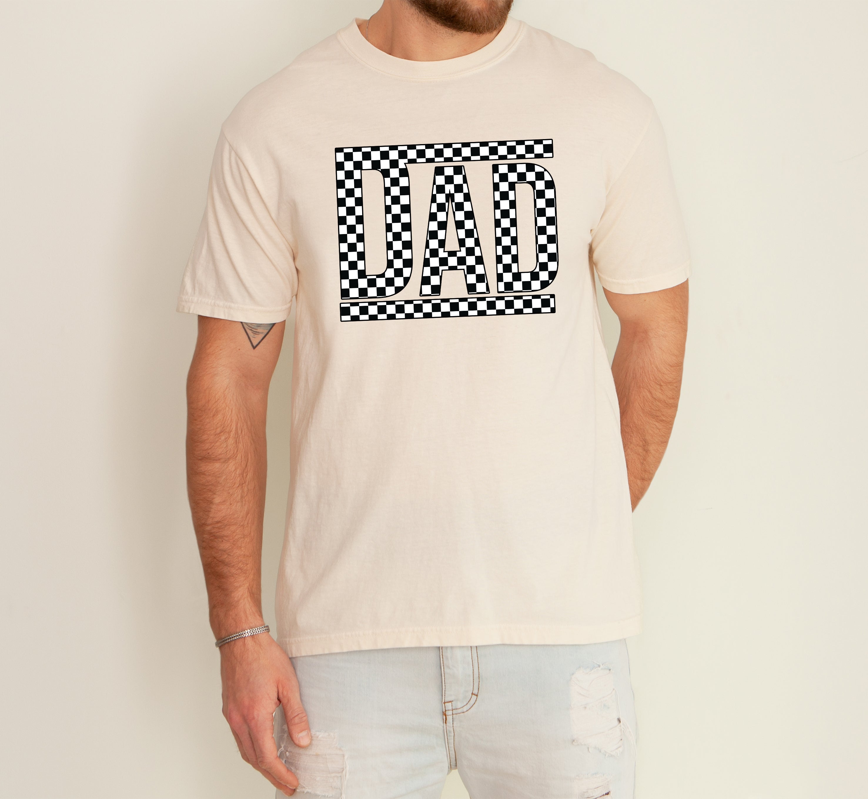 Dad Retro Checkered Vintage Father's Day Classic Americana Style Comfort Colors Tee