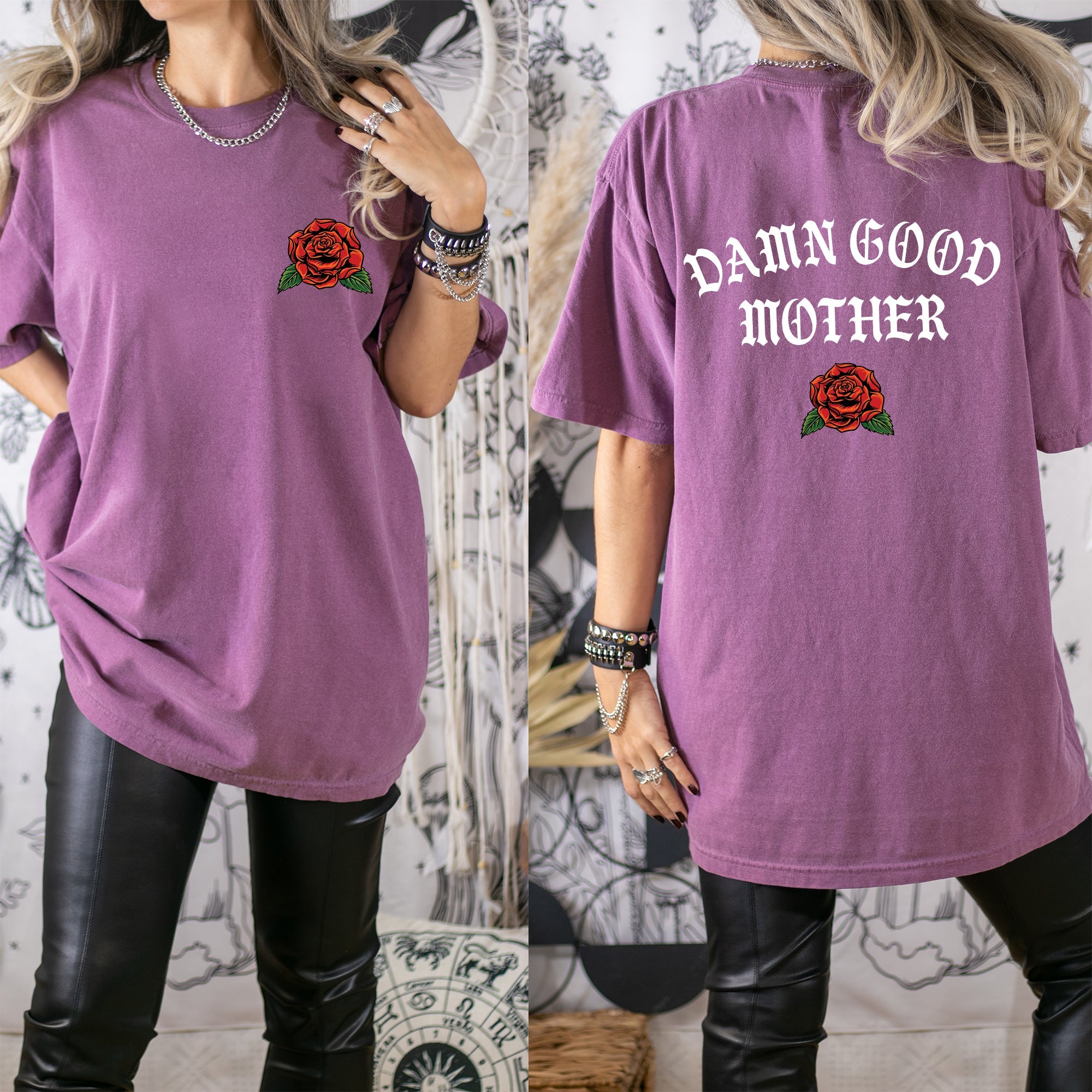 Damn Good Mother Tattoo Mother's Day Mama Vintage Inked Design Celebrating Moms Forever Comfort Colors Tee