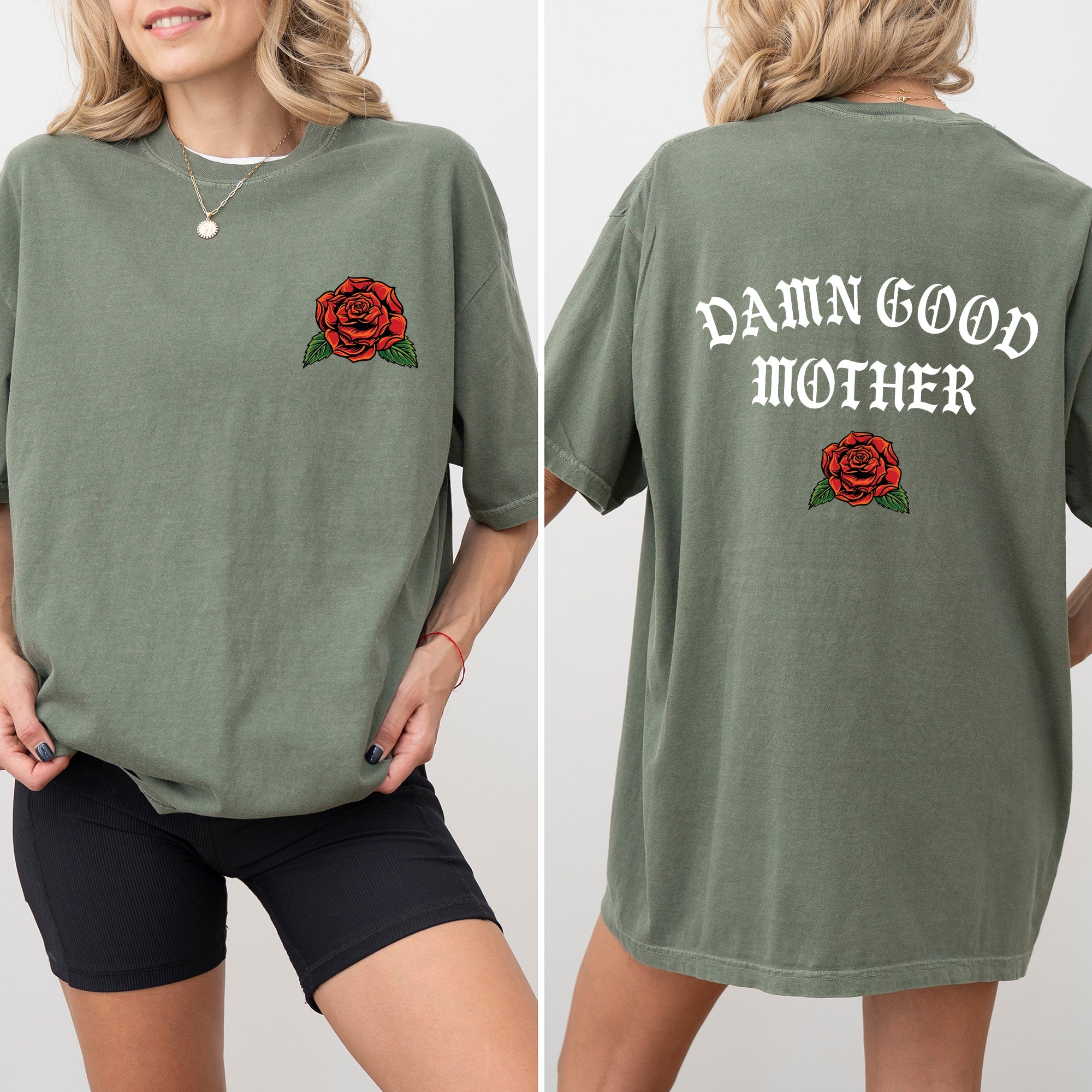 Damn Good Mother Tattoo Mother's Day Mama Vintage Inked Design Celebrating Moms Forever Comfort Colors Tee