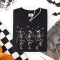 Dancing Cowboy Skeletons, Halloween Bats Limited Edition Artwork Comfort Colors Tee