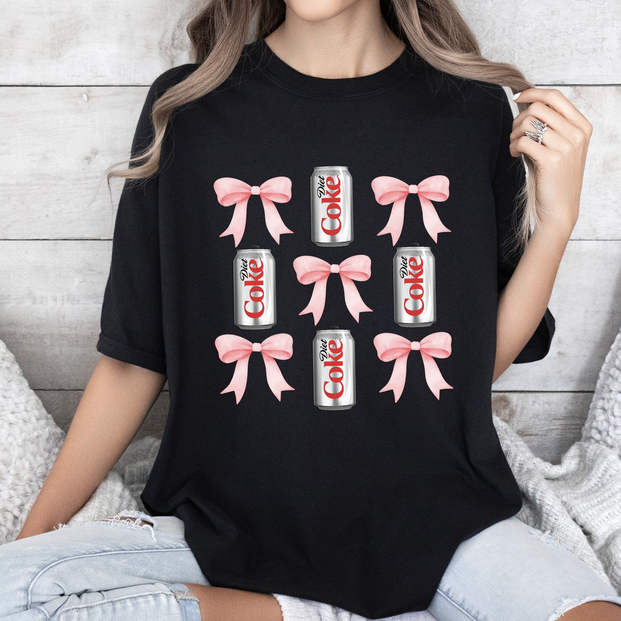 Diet Coke Soft Drink Coquette Preppy Soda Pop Bows Vintage Inspired Graphic Comfort Colors Tee