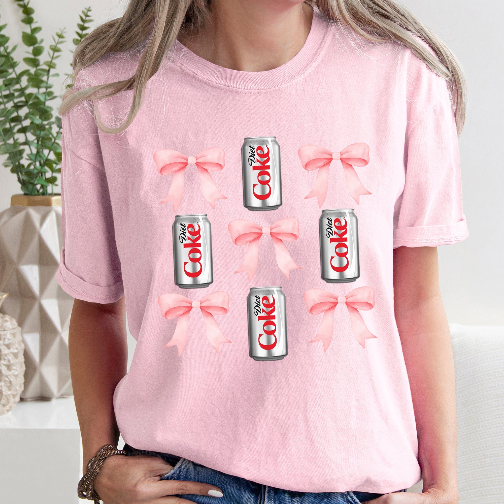 Diet Coke Soft Drink Coquette Preppy Soda Pop Bows Vintage Inspired Graphic Comfort Colors Tee