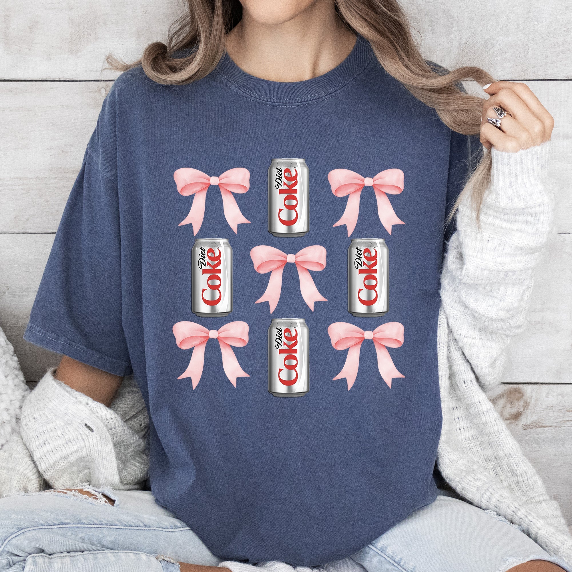 Diet Coke Soft Drink Coquette Preppy Soda Pop Bows Vintage Inspired Graphic Comfort Colors Tee