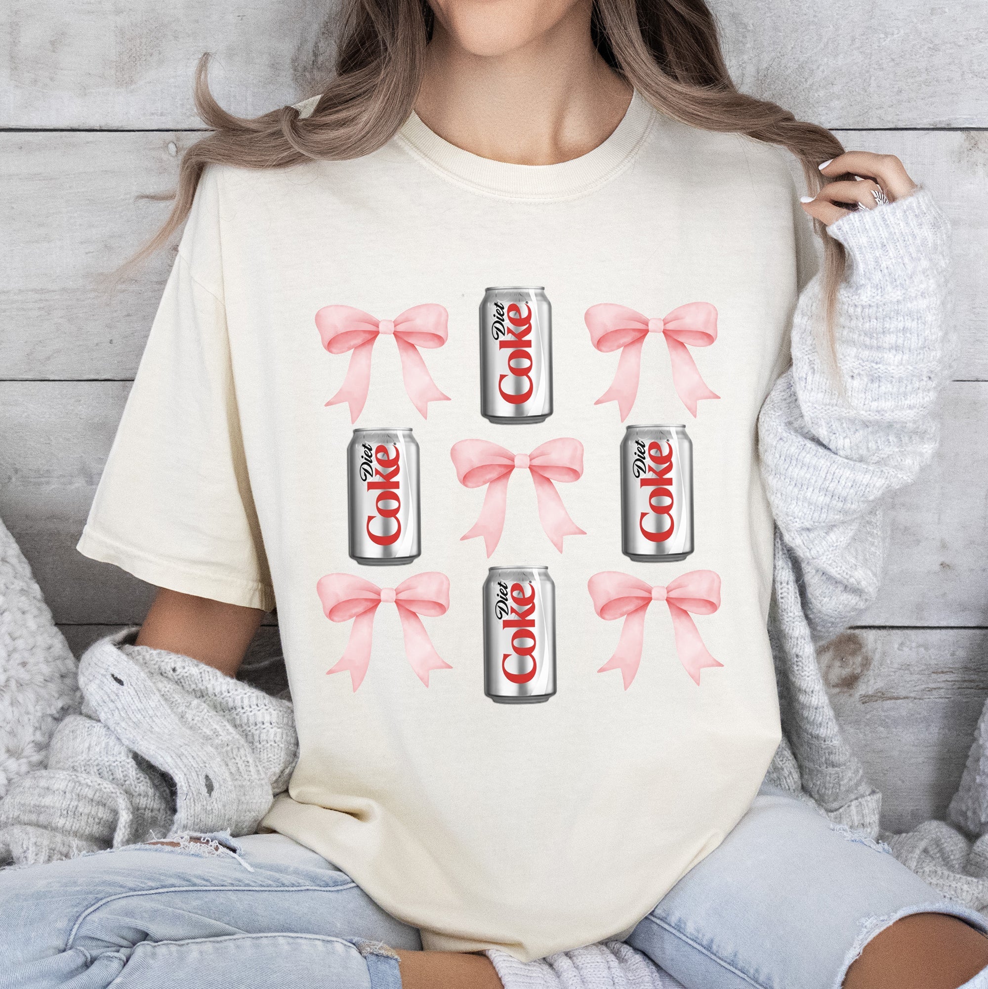Diet Coke Soft Drink Coquette Preppy Soda Pop Bows Vintage Inspired Graphic Comfort Colors Tee
