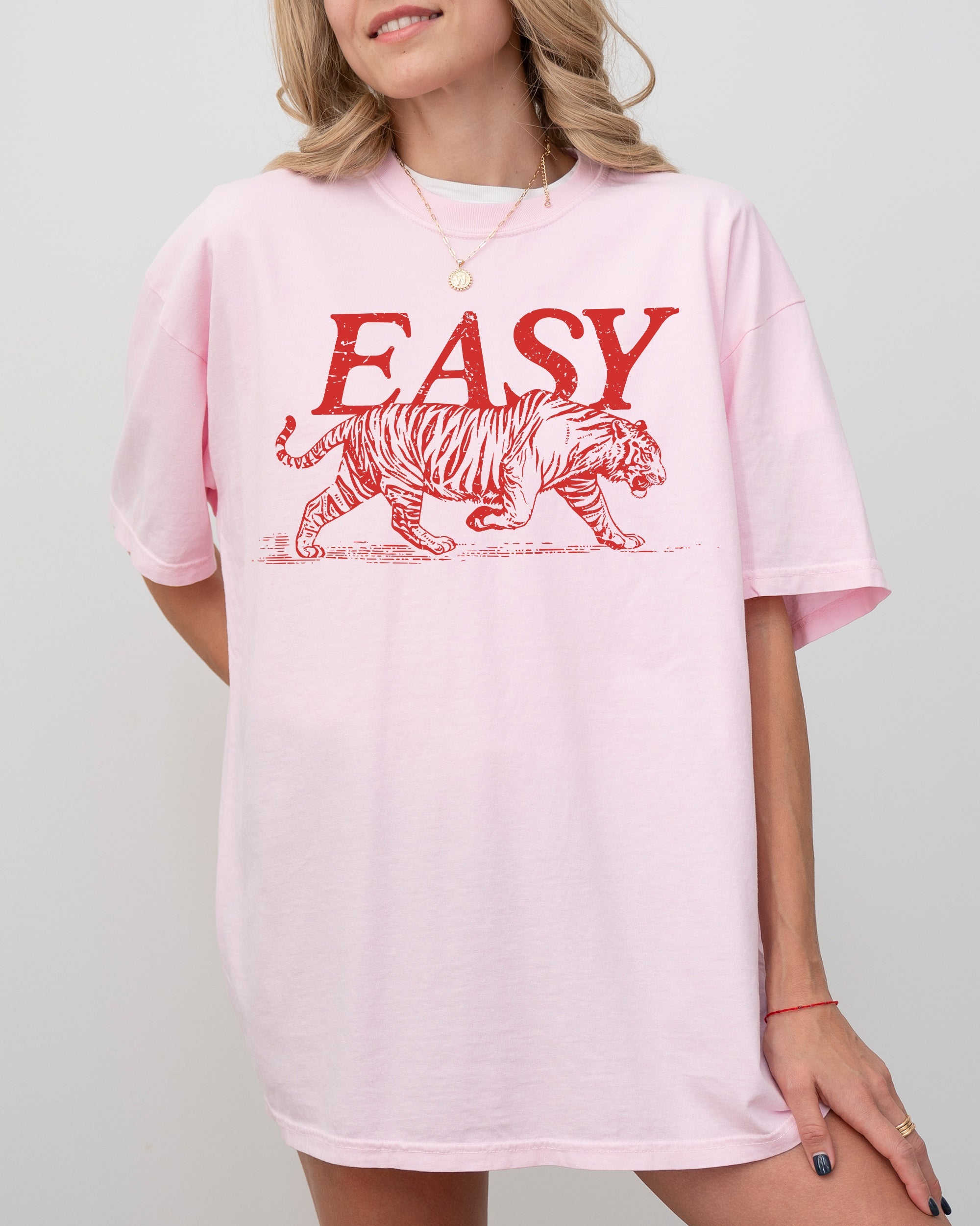 Easy Tiger Graphic Comfort Colors Tee With Vintage Retro Festival Summer Design Style Apparel