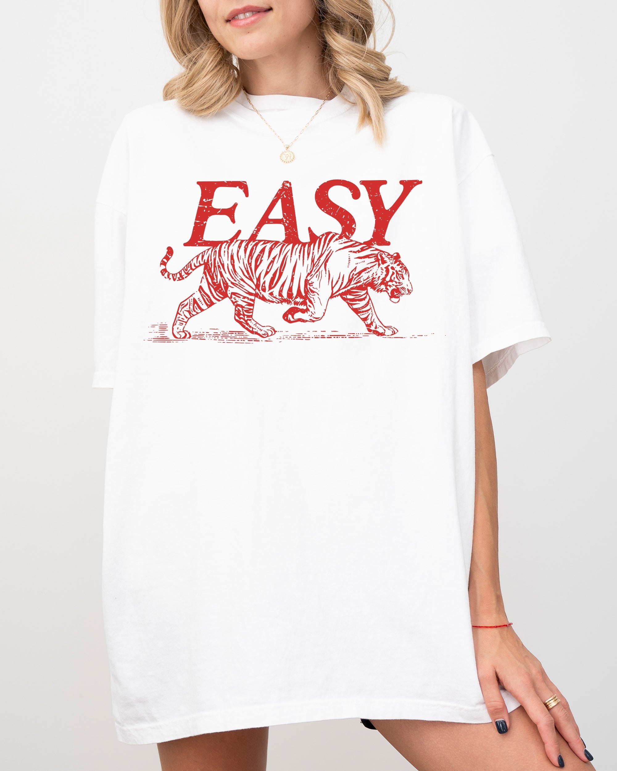 Easy Tiger Graphic Comfort Colors Tee With Vintage Retro Festival Summer Design Style Apparel