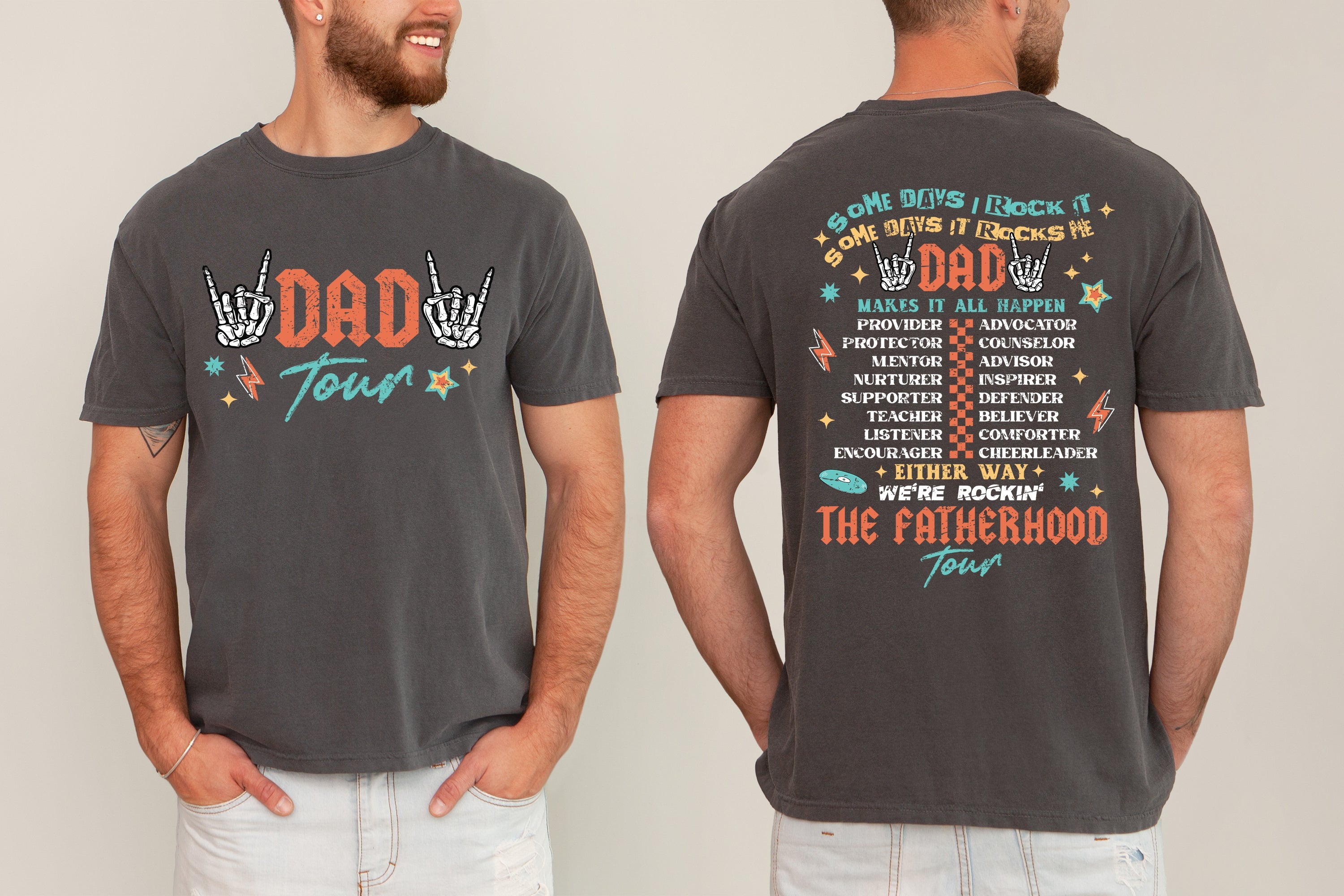 Fatherhood Tour Dad Rock Music Concert Father's Day Some Day I Rock It Comfort Colors Tee