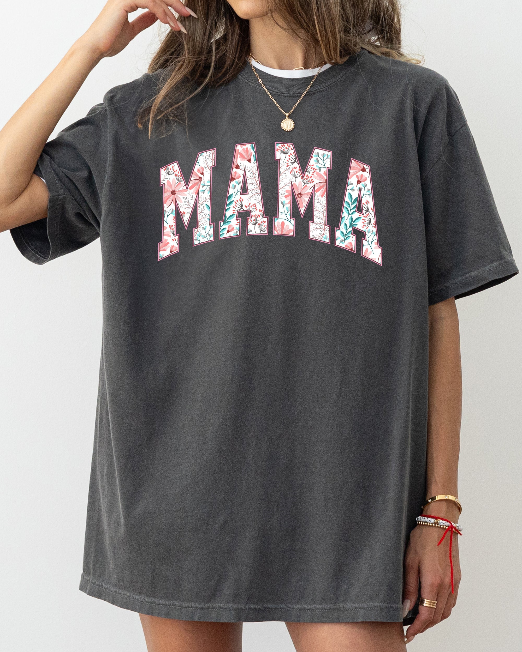 Floral Mama Vintage Botanical Pink Blossoms Retro Floral Pattern Comfort Colors Tee