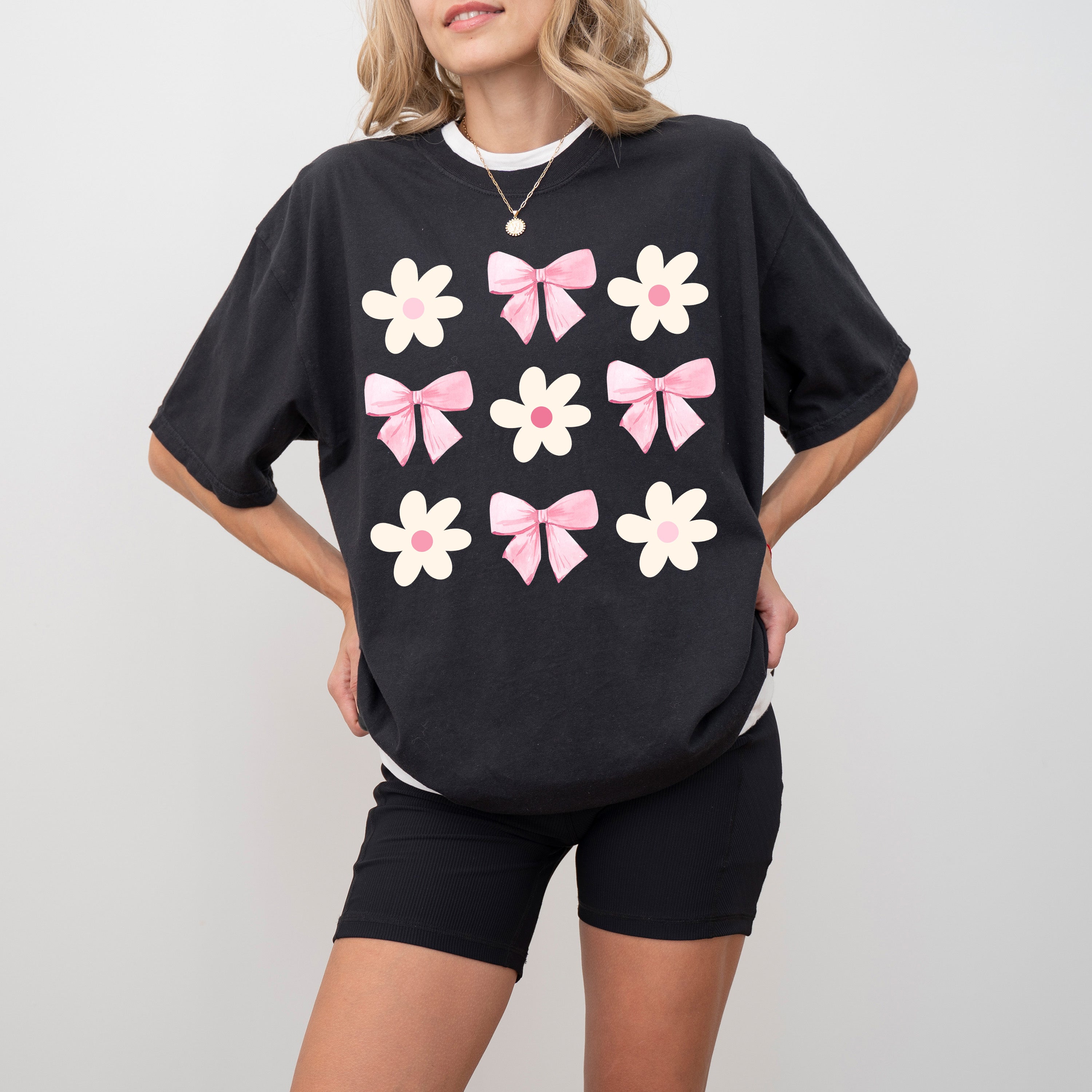 Flowers and Bows, Ribbons, Soft Girl, Coquette, Cute Vintage Inspired Comfort Colors Tee