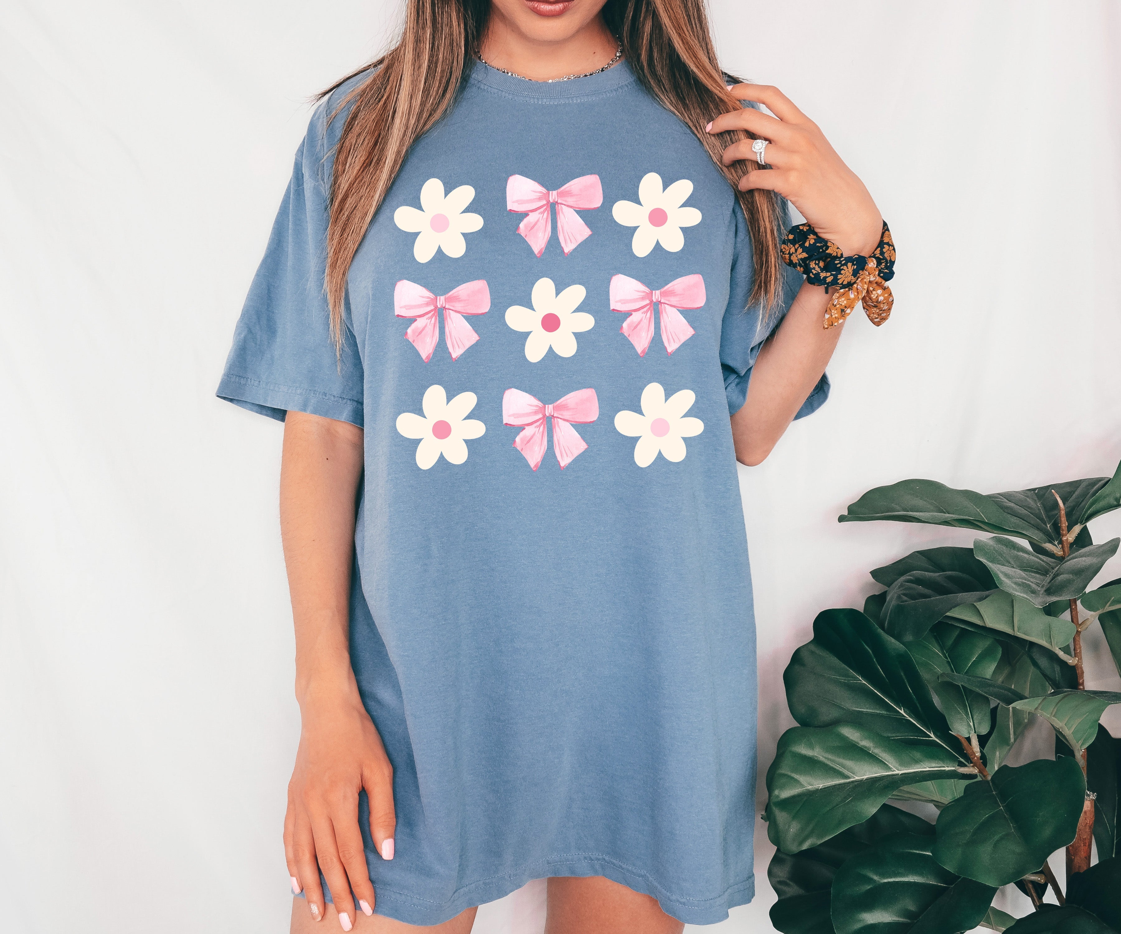Flowers and Bows, Ribbons, Soft Girl, Coquette, Cute Vintage Inspired Comfort Colors Tee