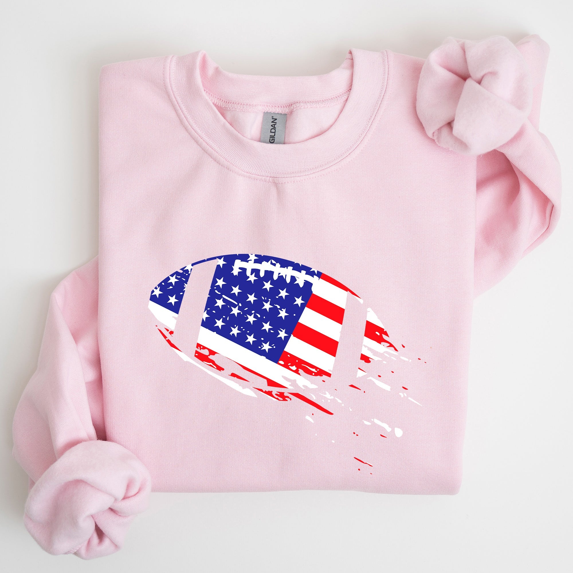 Patriotic American Flag Football Emblem For Fans Of The Game And Proud To Represent Country Sweatshirt