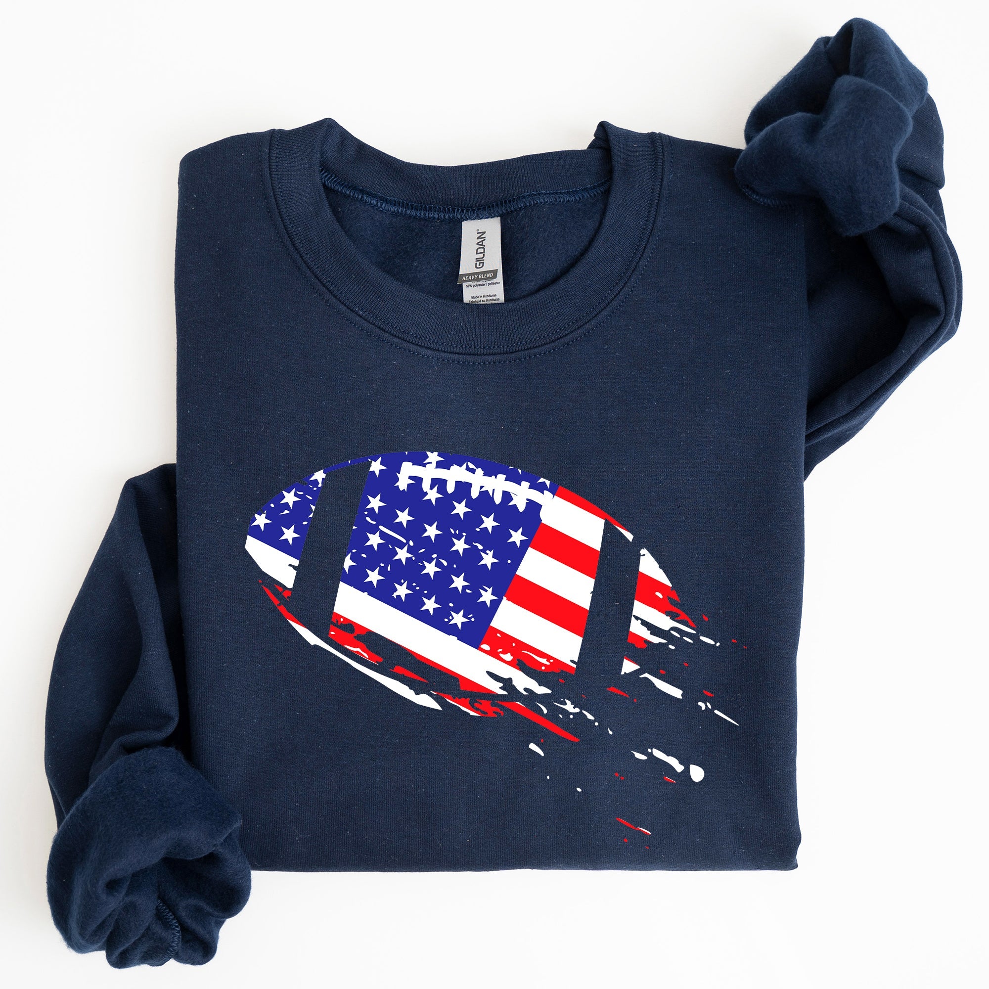 Patriotic American Flag Football Emblem For Fans Of The Game And Proud To Represent Country Sweatshirt