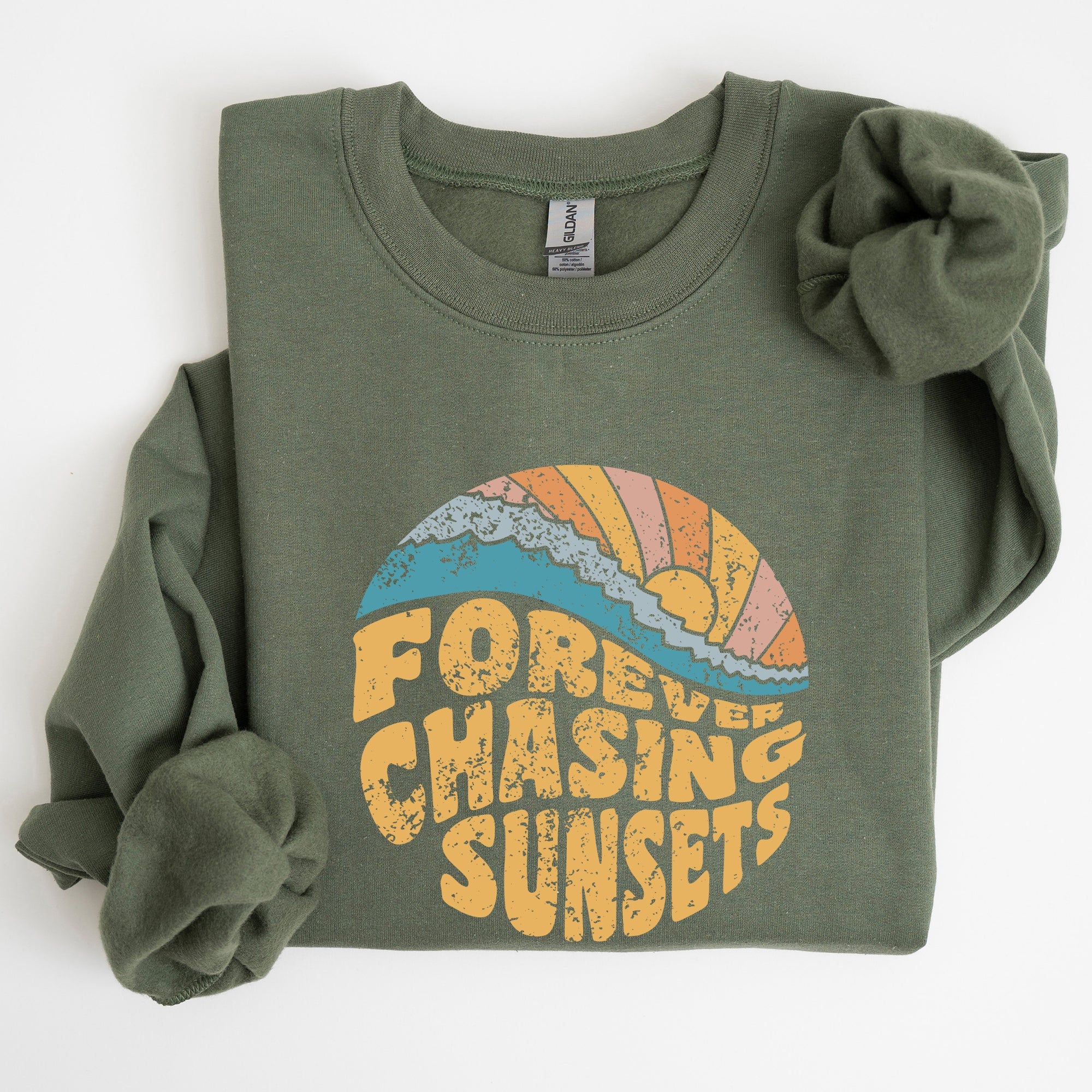 Forever Chasing Sunsets Beach Retro Sweatshirt