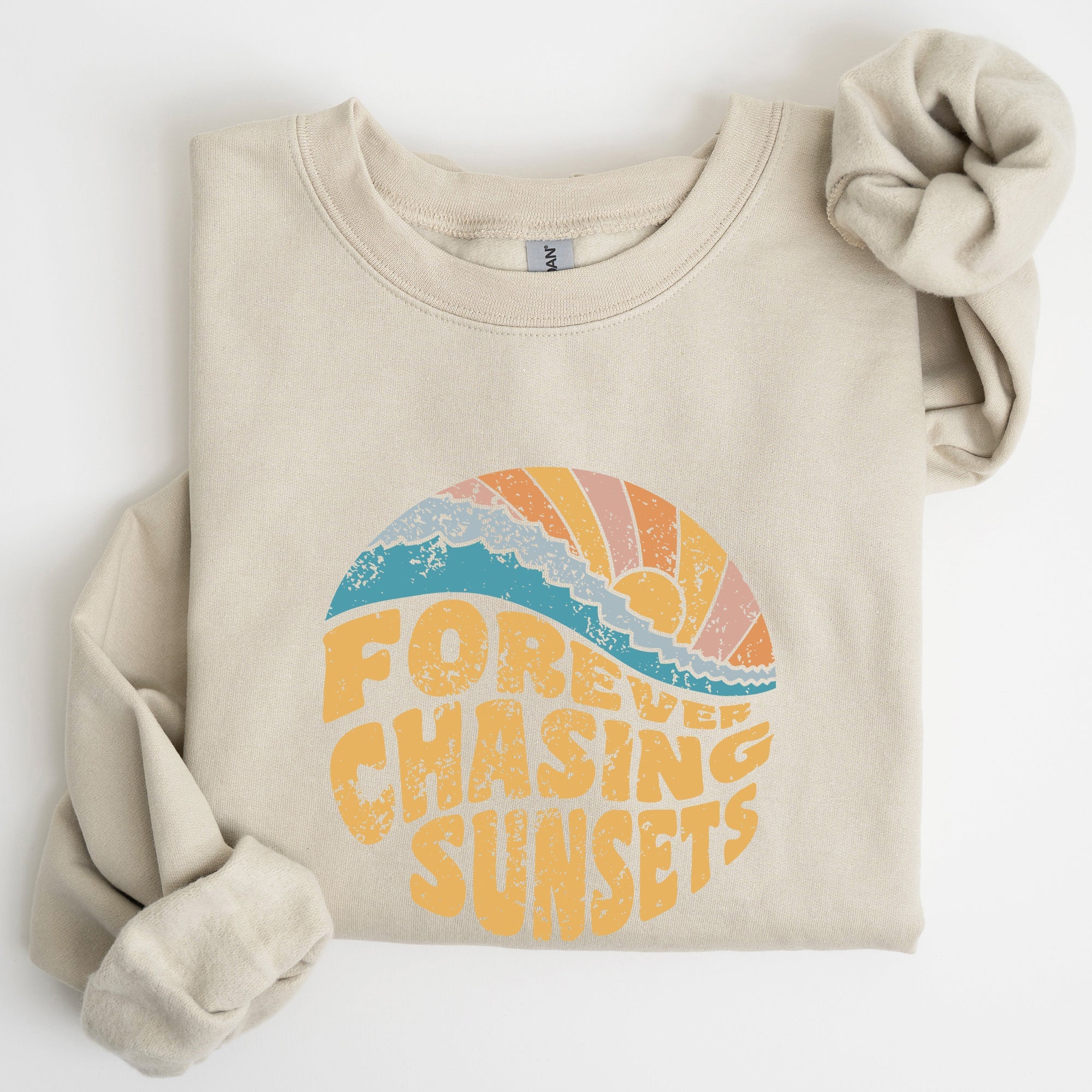 Forever Chasing Sunsets Beach Retro Sweatshirt