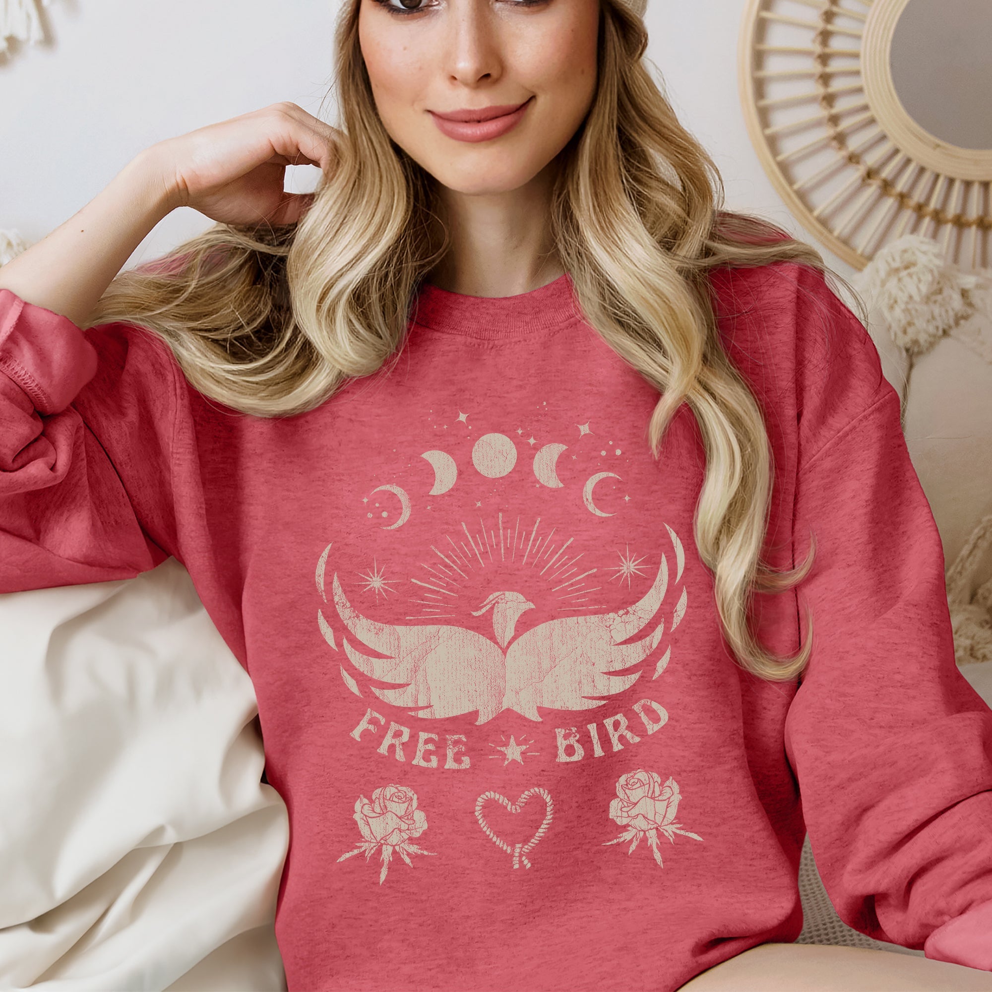 Free Bird Music Concert Western Inspired Freedom Rodeo Themed Vintage Spirit Sweatshirt