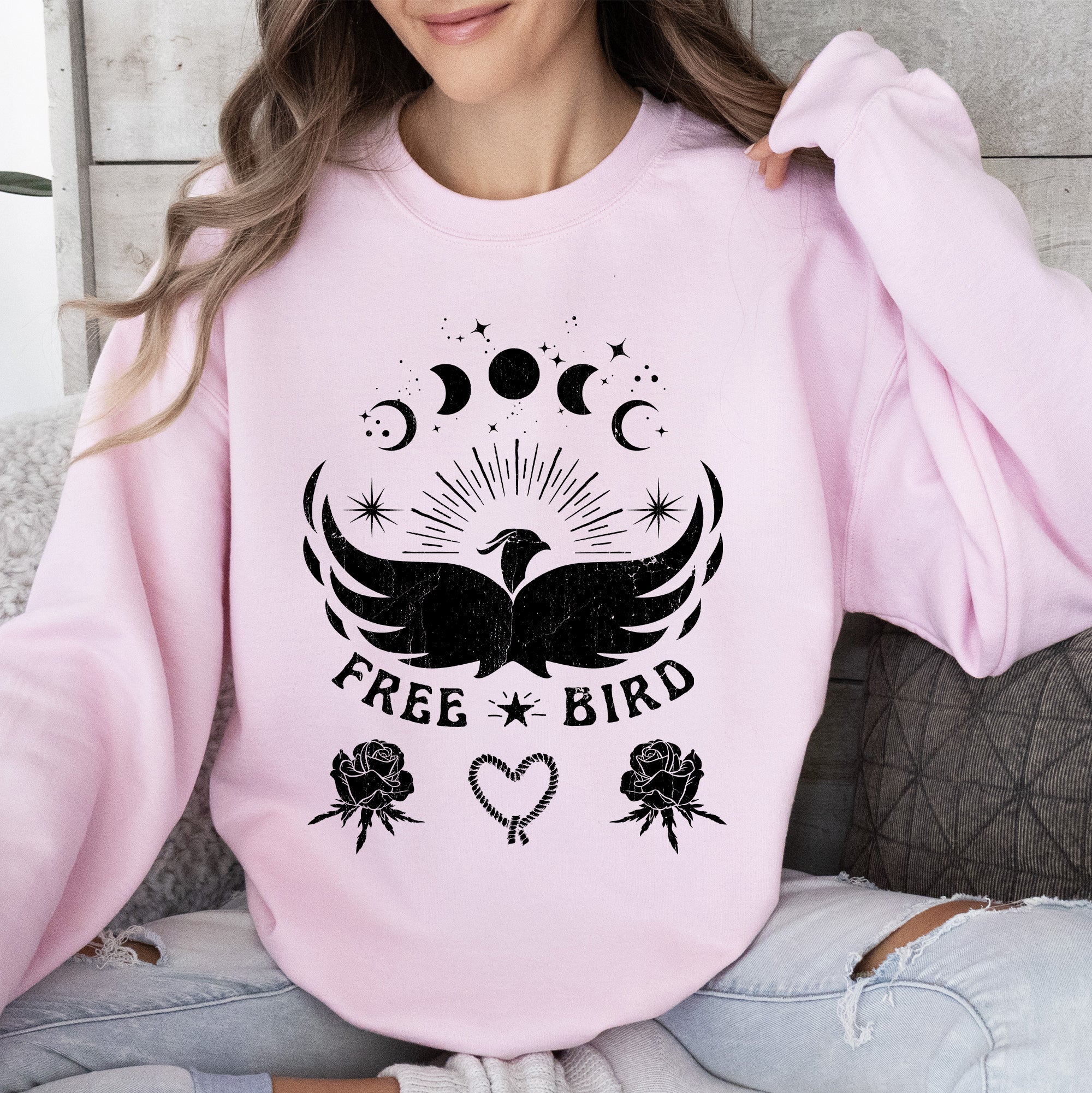 Free Bird Music Concert Western Inspired Freedom Rodeo Themed Vintage Spirit Sweatshirt