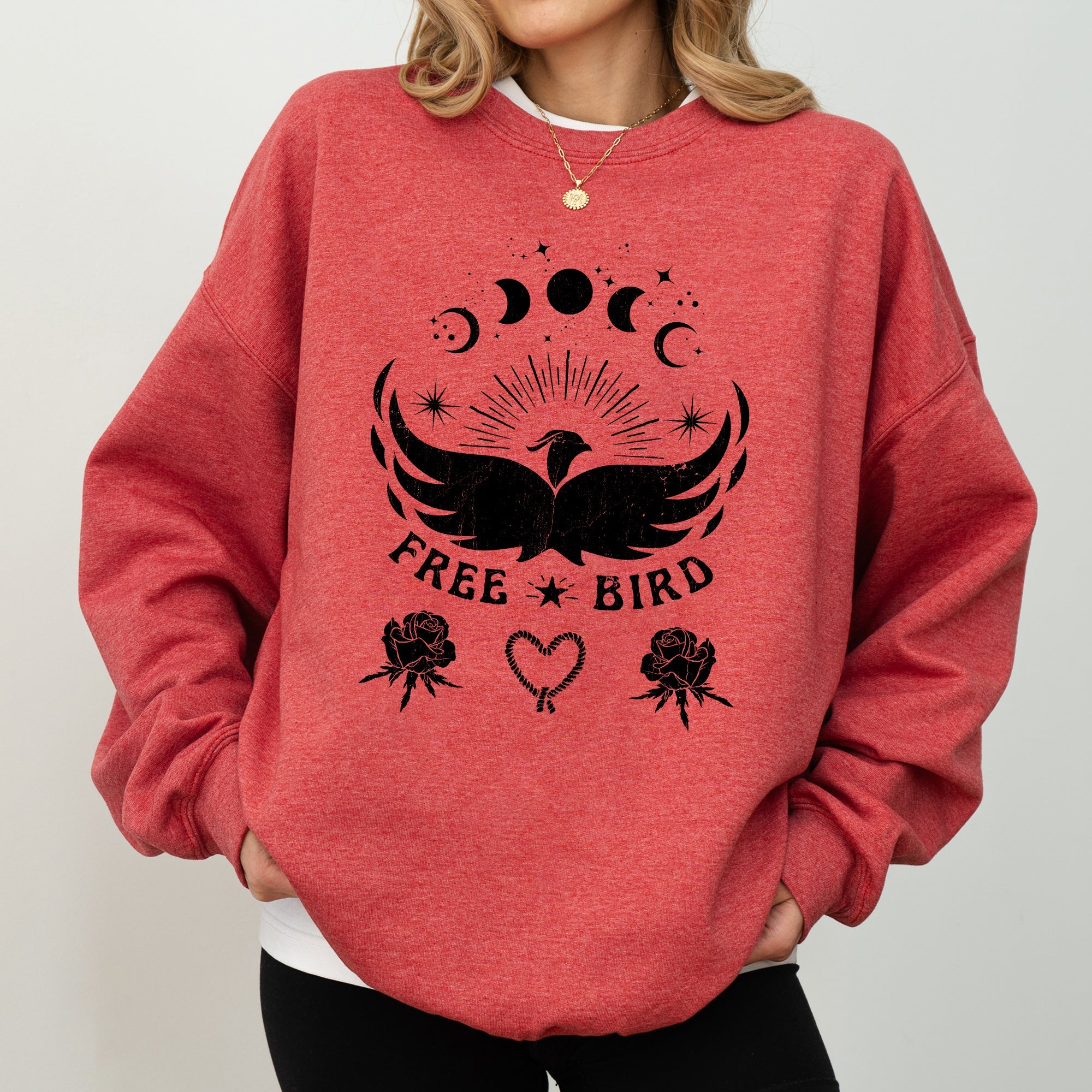 Free Bird Western Country Rock Music Cowboy Inspired Graphic Vintage Concert Sweatshirt