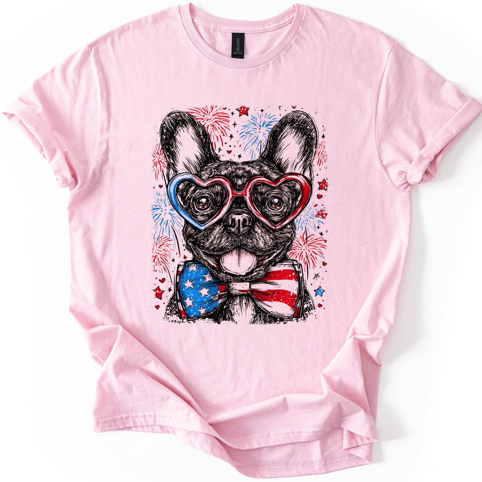 French Bulldog Patriotic USA Flag Loving Frenchie Lover Limited Edition Graphic Tee