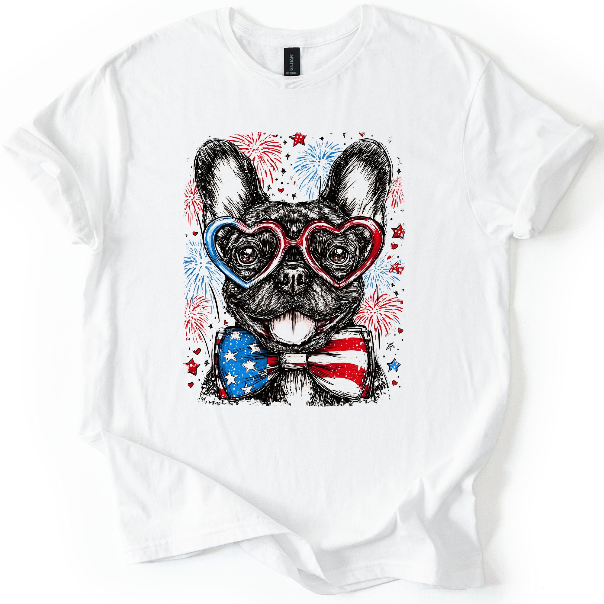 French Bulldog Patriotic USA Flag Loving Frenchie Lover Limited Edition Graphic Tee