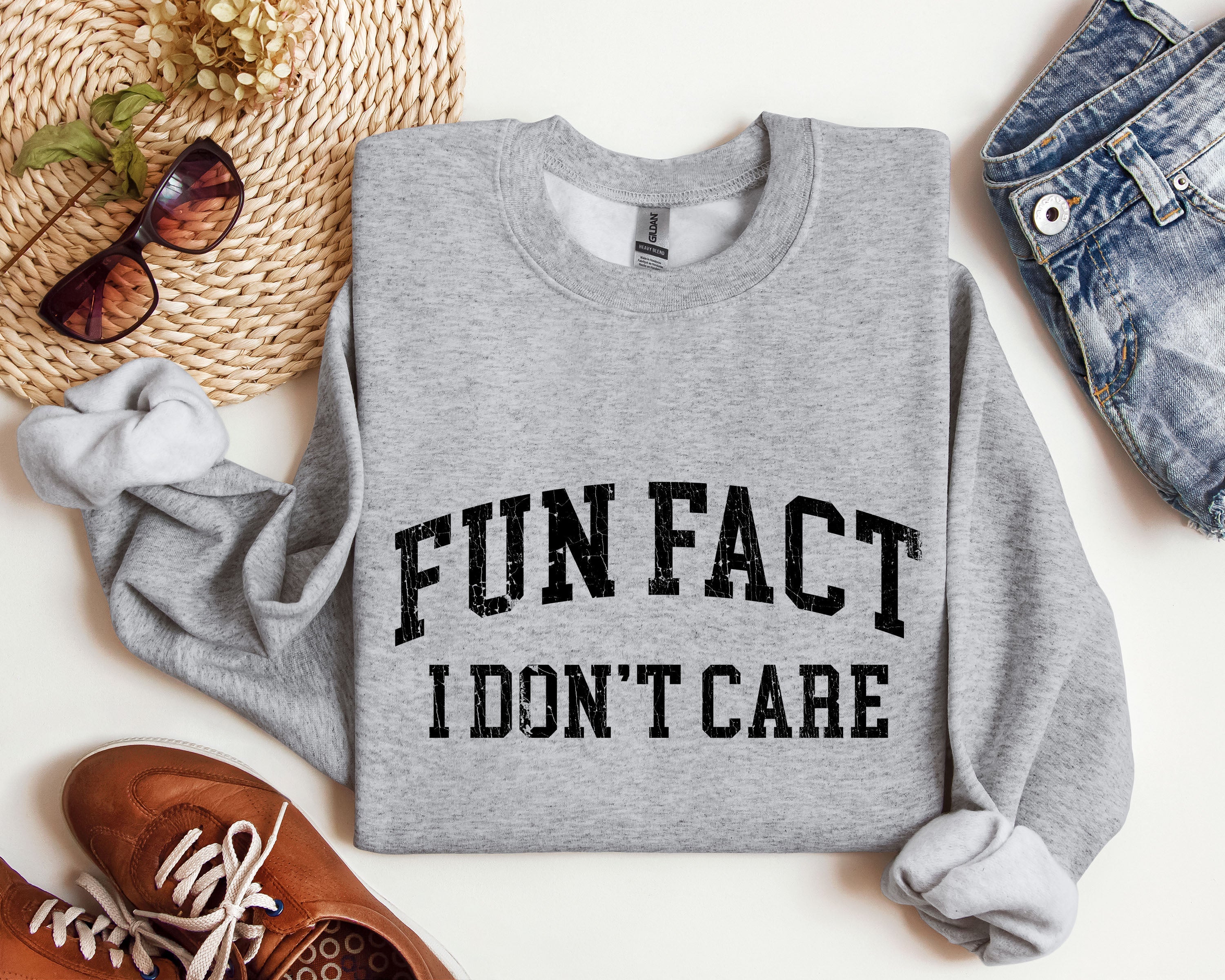 Fun Fact I Don't Care Sarcastic Campus Humor Quote For Late Night Study Sessions Sweatshirt
