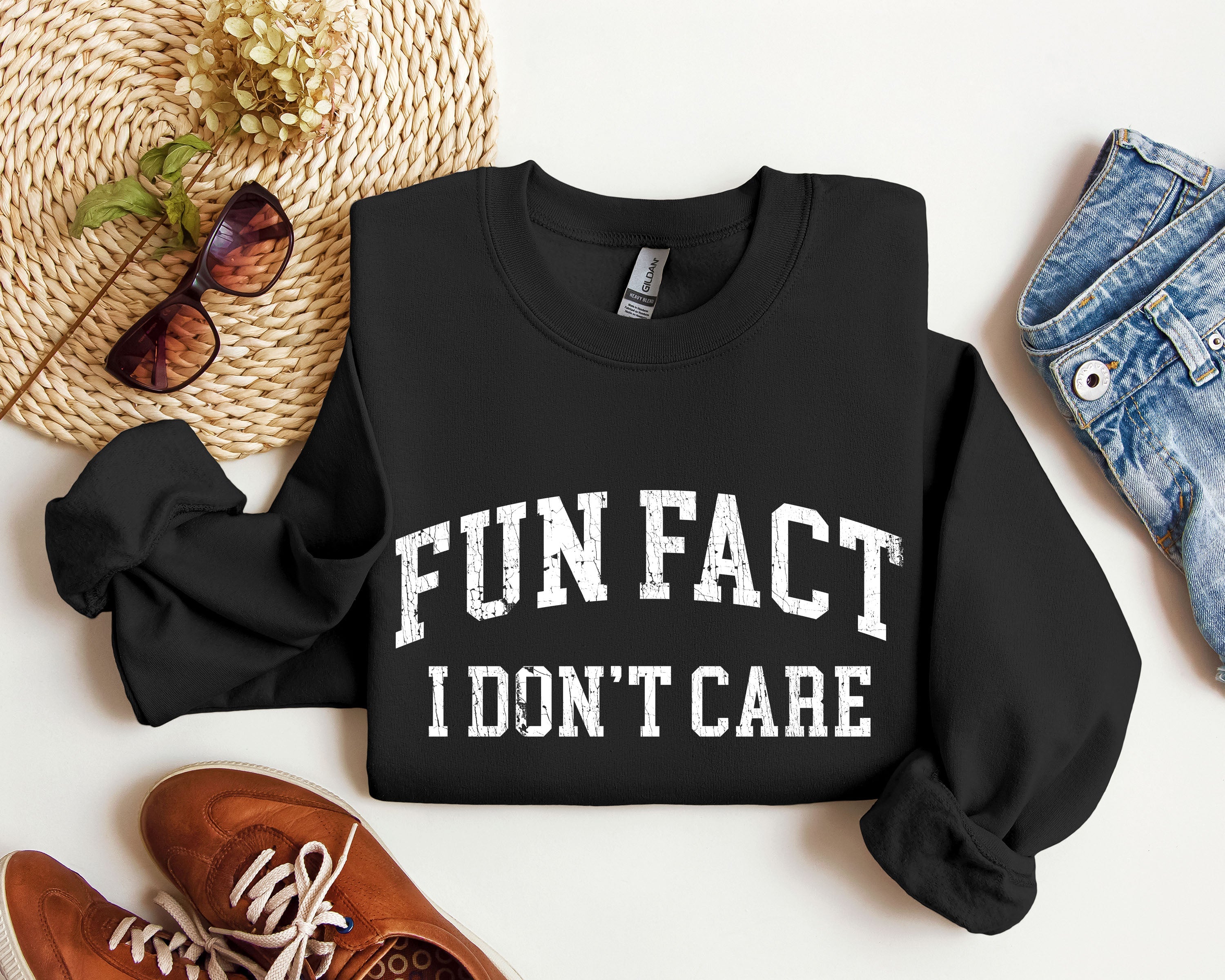Fun Fact I Don't Care Sarcastic Campus Humor Quote For Late Night Study Sessions Sweatshirt