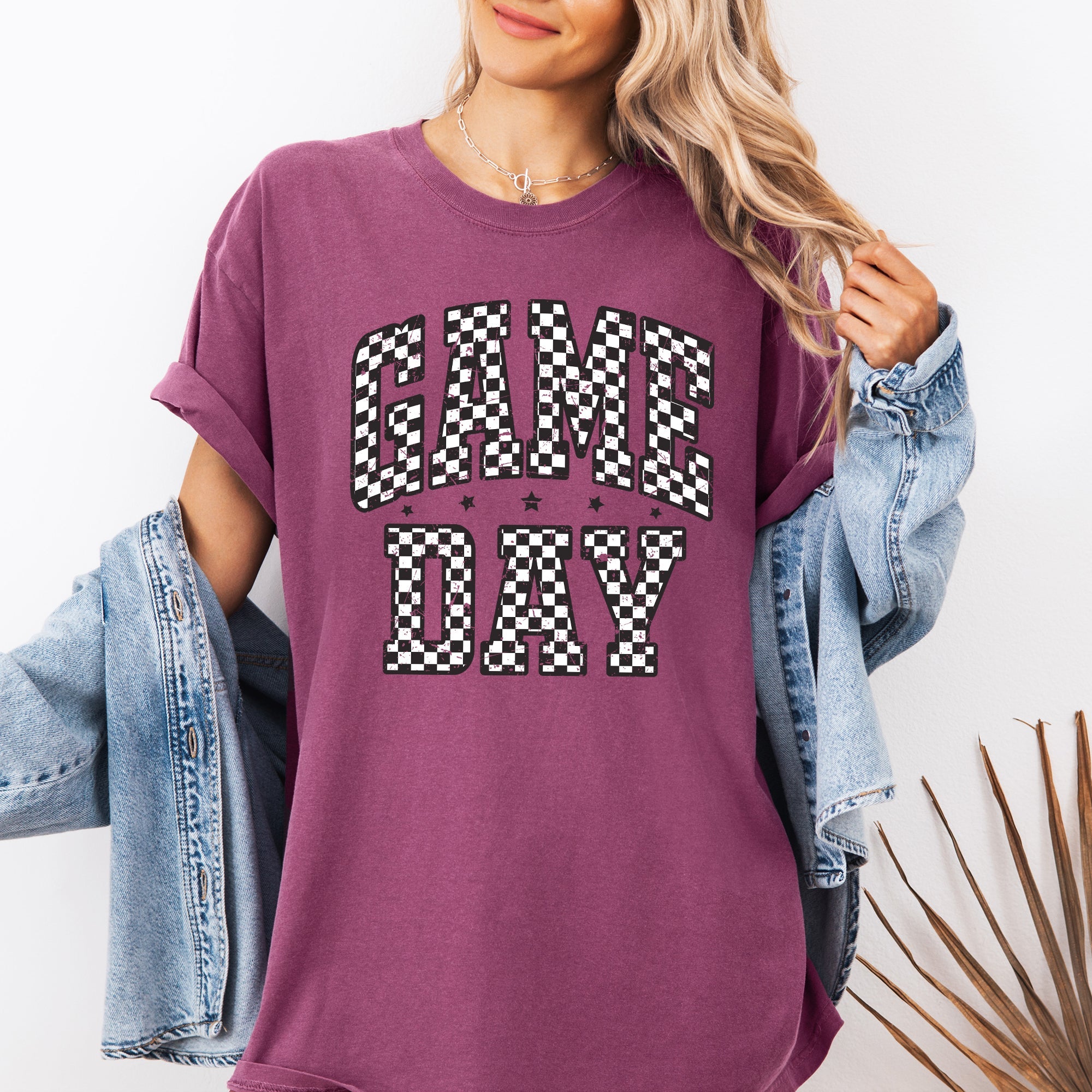 Game Day Checkered Tailgate Party Football Big Game Vintage Edition Comfort Colors Tee