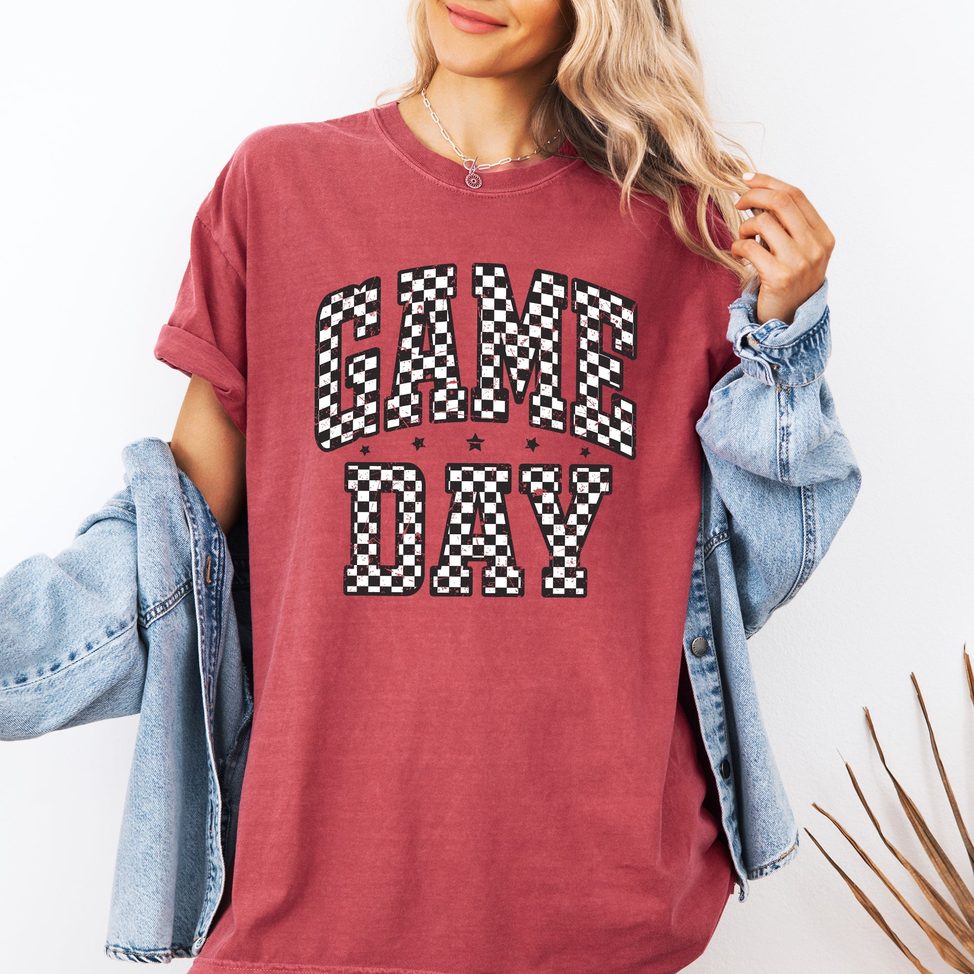 Game Day Checkered Tailgate Party Football Big Game Vintage Edition Comfort Colors Tee