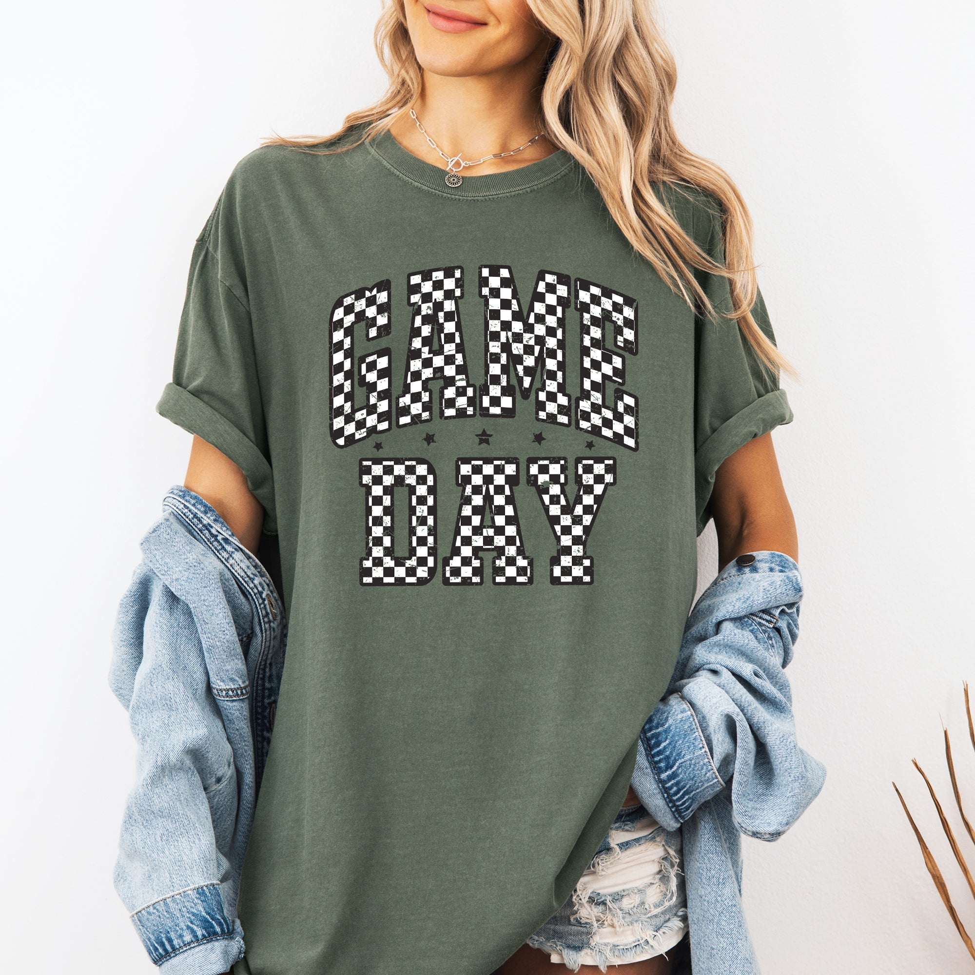 Game Day Checkered Tailgate Party Football Big Game Vintage Edition Comfort Colors Tee
