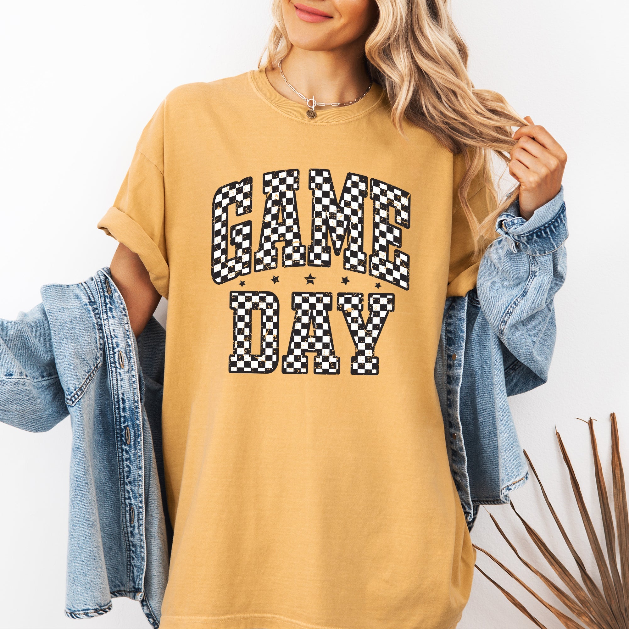 Game Day Checkered Tailgate Party Football Big Game Vintage Edition Comfort Colors Tee