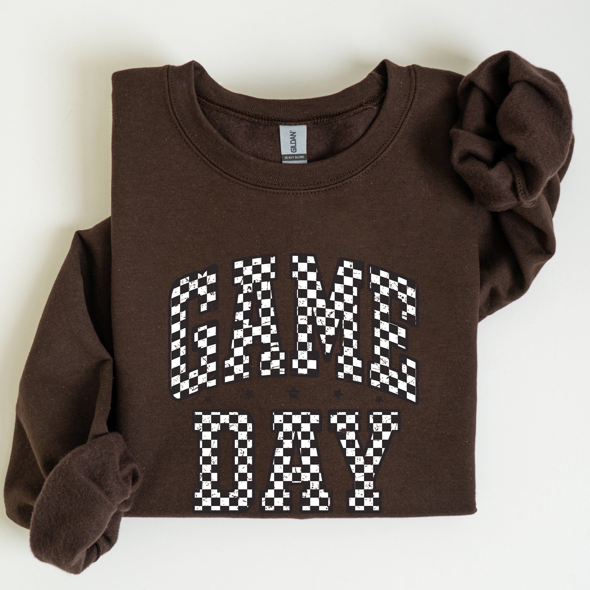 Game Day Checkered Football Tailgate Party Touchdown Sports Big Game Graphic Sweatshirt