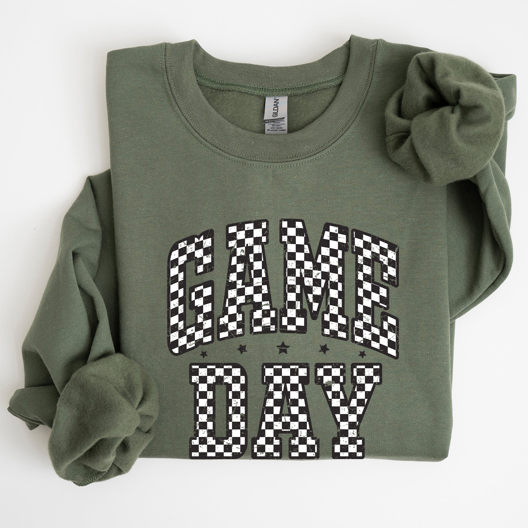Game Day Checkered Football Tailgate Party Touchdown Sports Big Game Graphic Sweatshirt