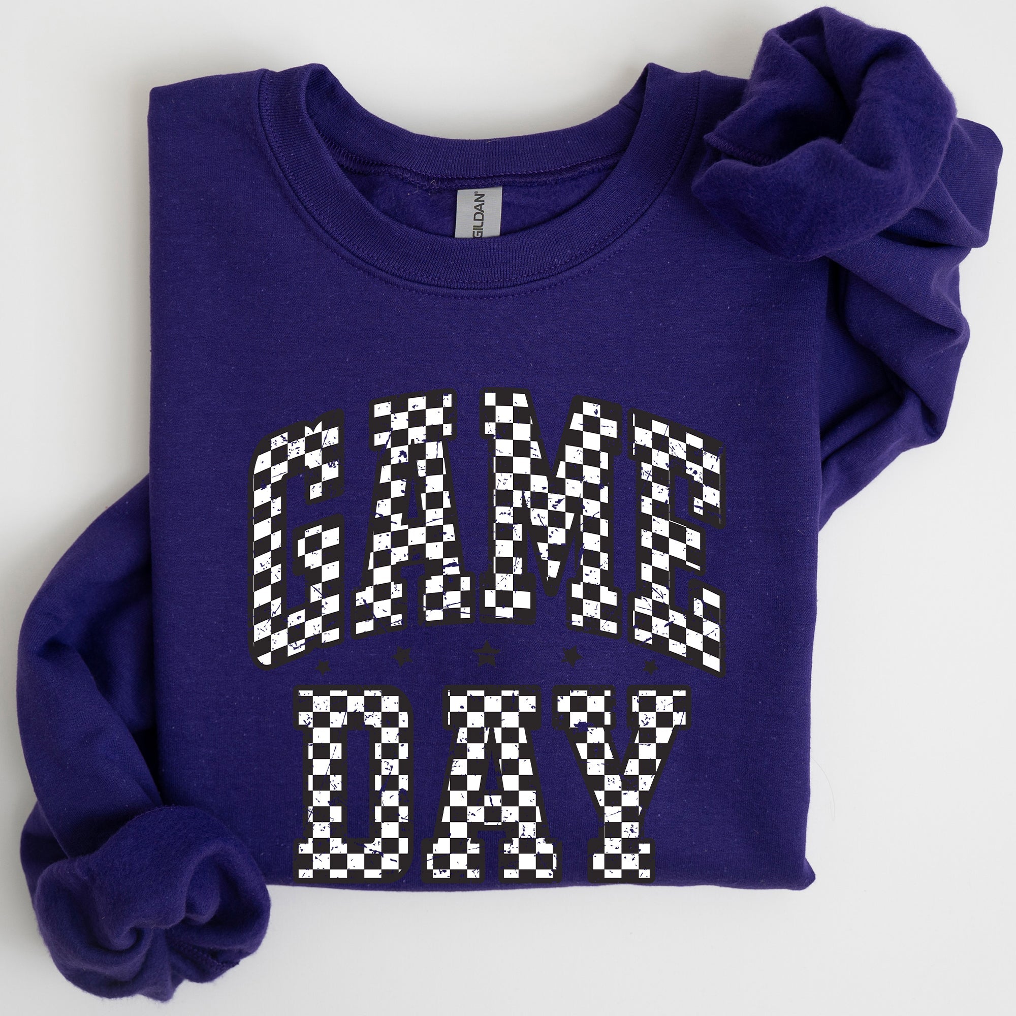 Game Day Checkered Football Tailgate Party Touchdown Sports Big Game Graphic Sweatshirt