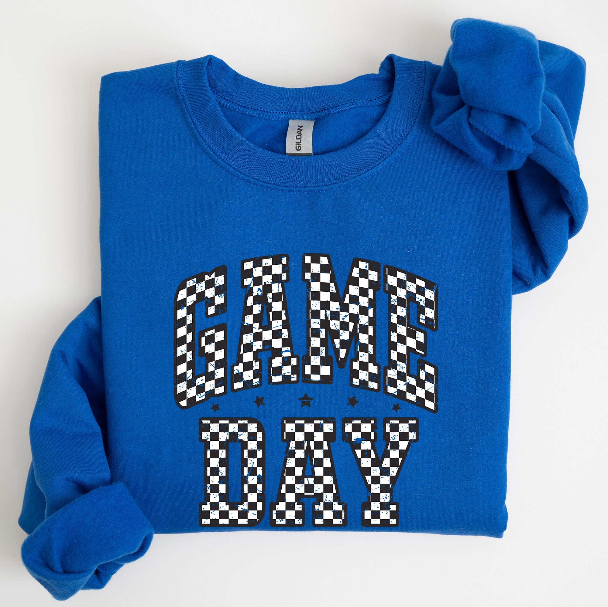 Game Day Checkered Football Tailgate Party Touchdown Sports Big Game Graphic Sweatshirt