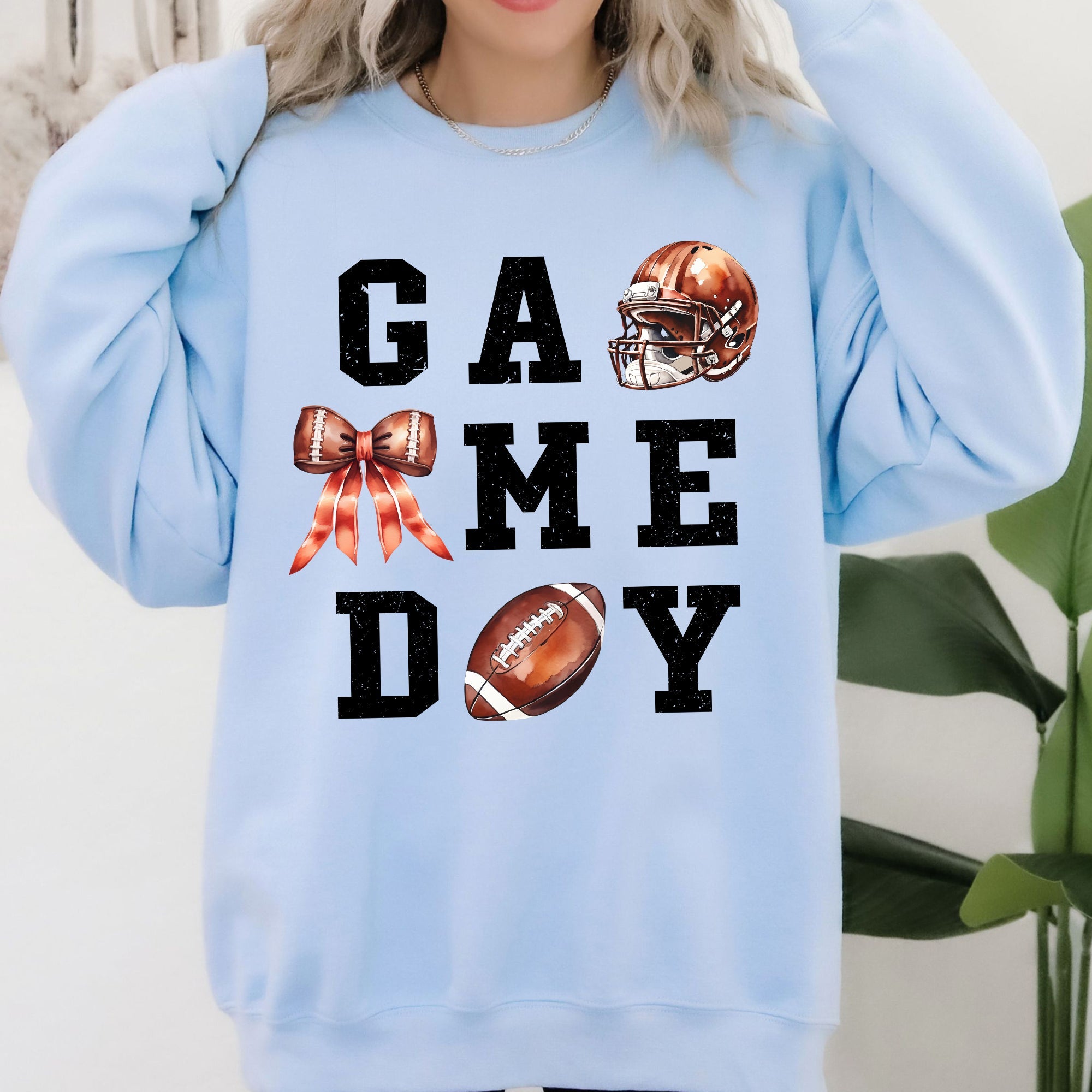 Game Day Coquette Ribbon Girly Football Sports Big Game Touchdown Tailgate Party Sweatshirt