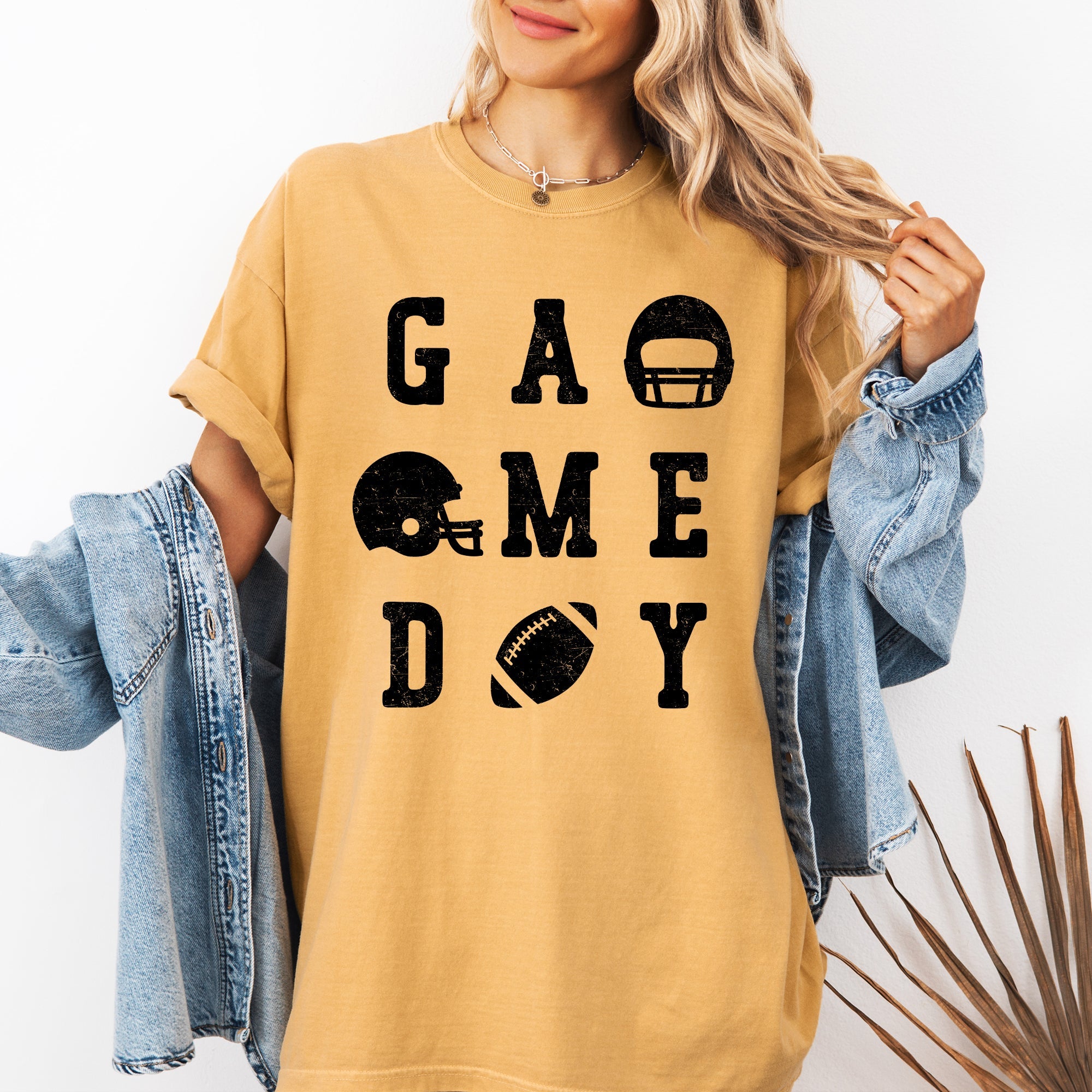 Game Day Football Helmet Tailgate Party Touchdown Big Game Sports Fan Edition Comfort Colors Tee